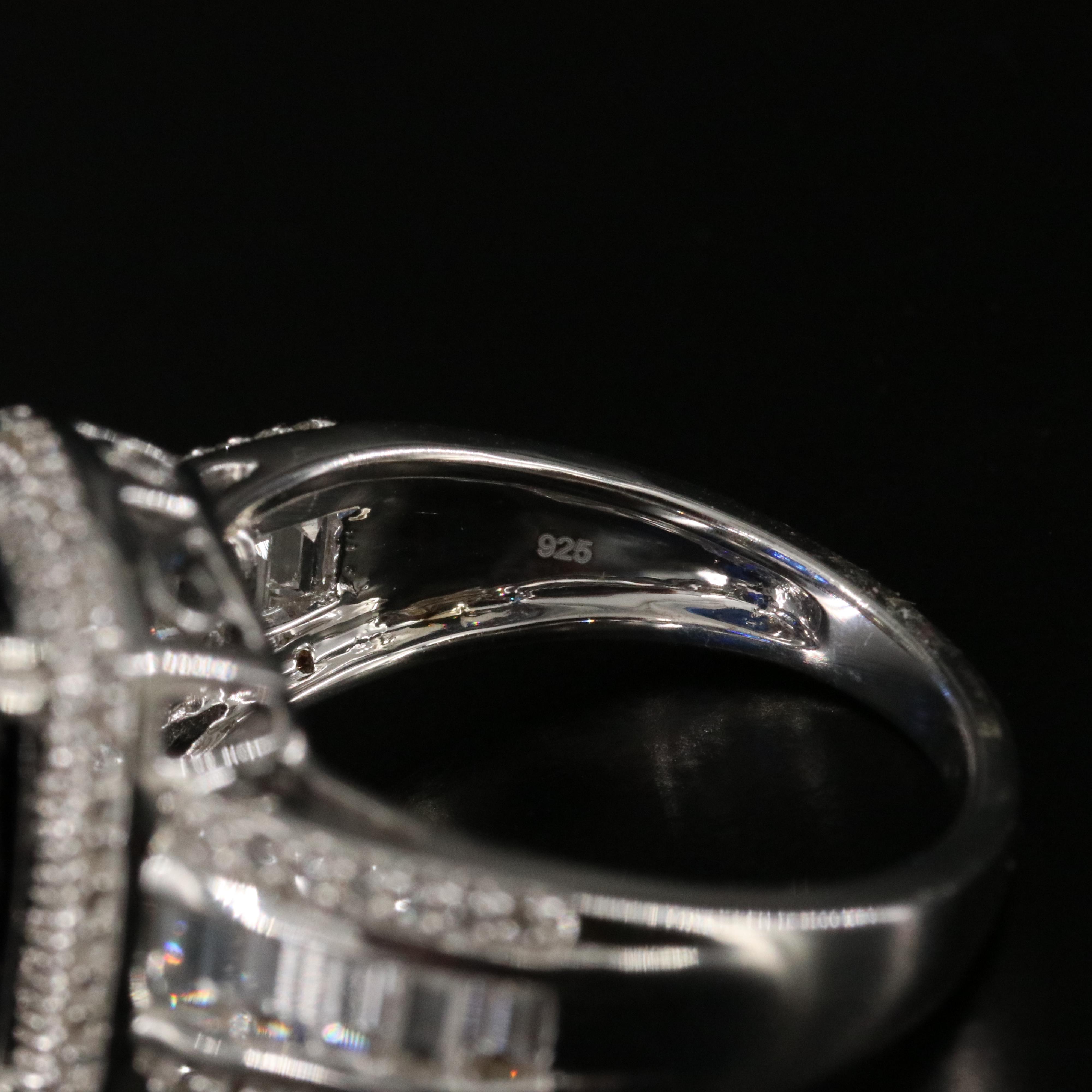 Sterling Sapphire and White Sapphire Ring