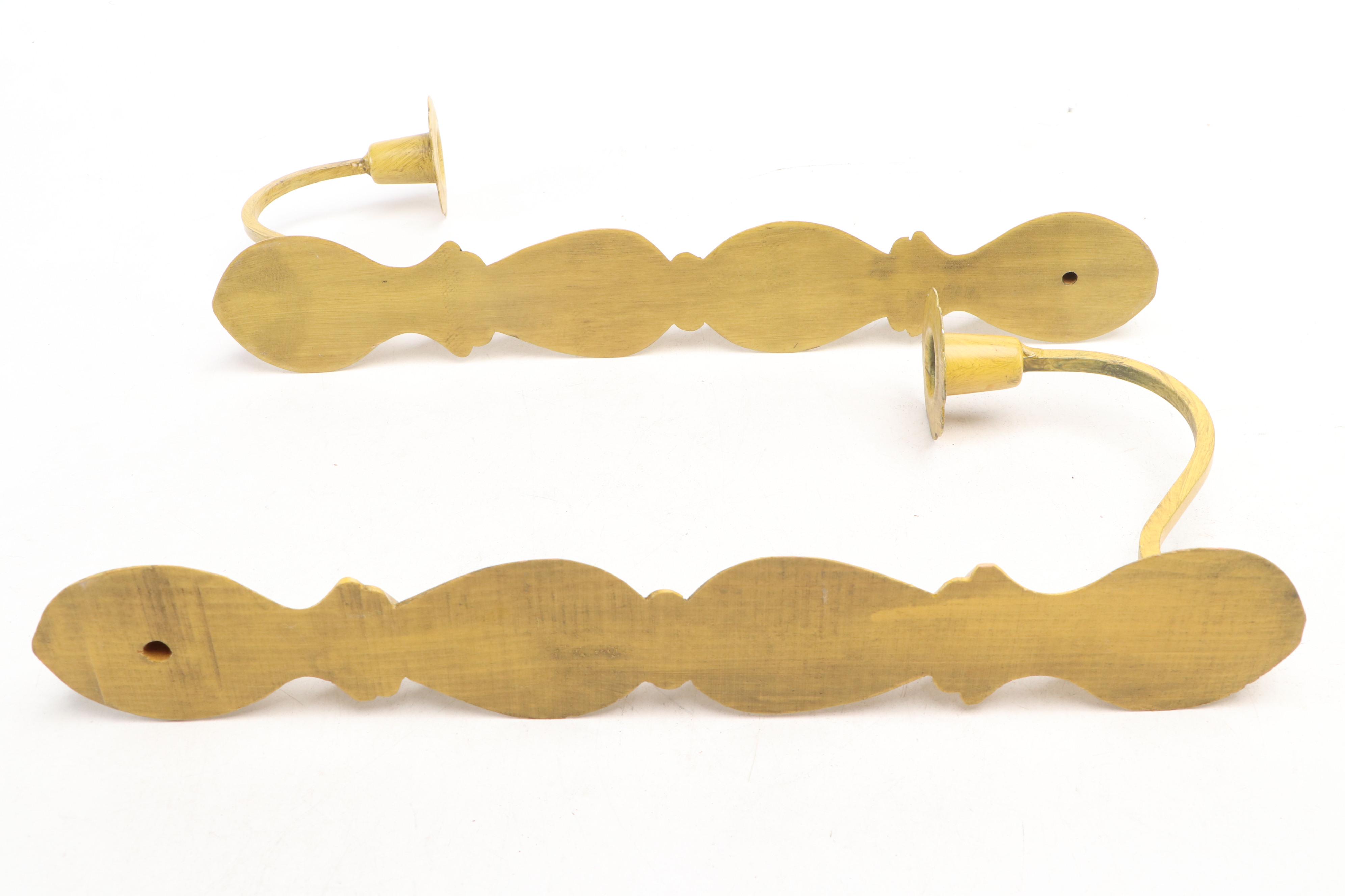 Mustard Finish Wood Candle Wall Sconces