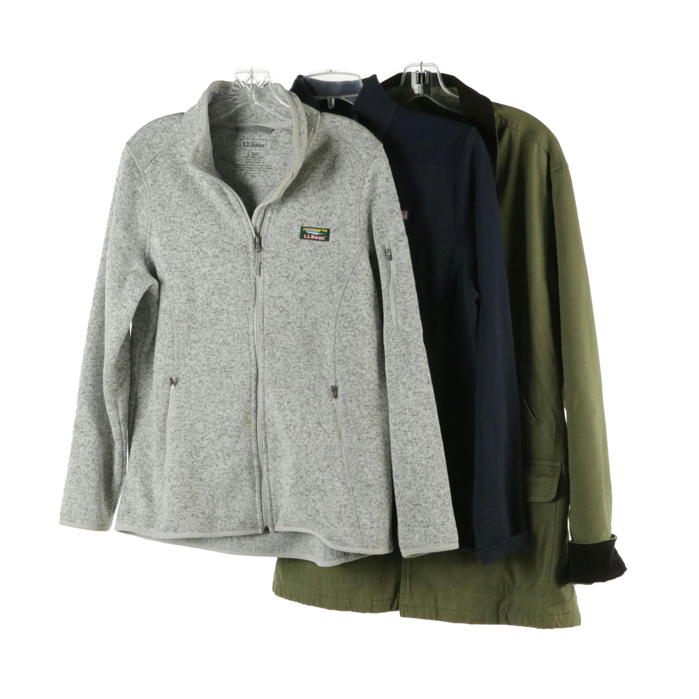 Vineyard Vines Quarter-Zip, L.L. Bean Zip Jacket and Lands' End Worker Jacket