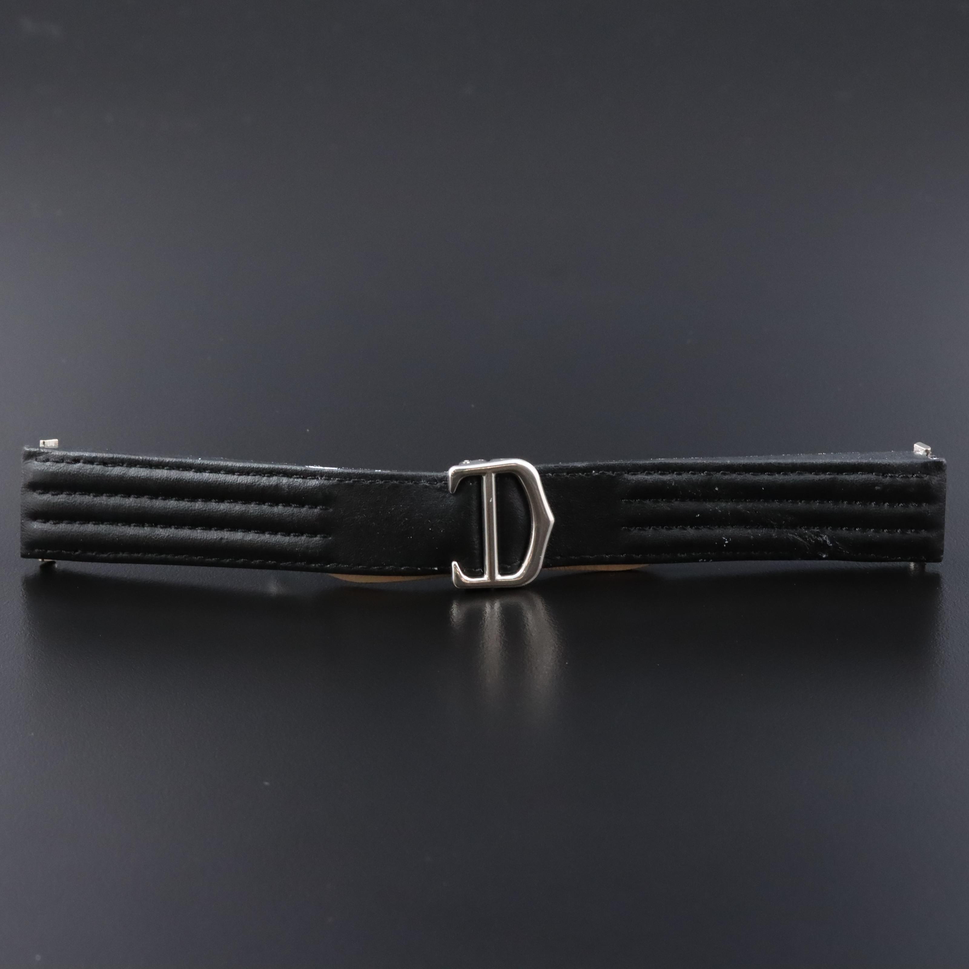 Cartier Leather and Stainless Steel Spring Ends Watch Band