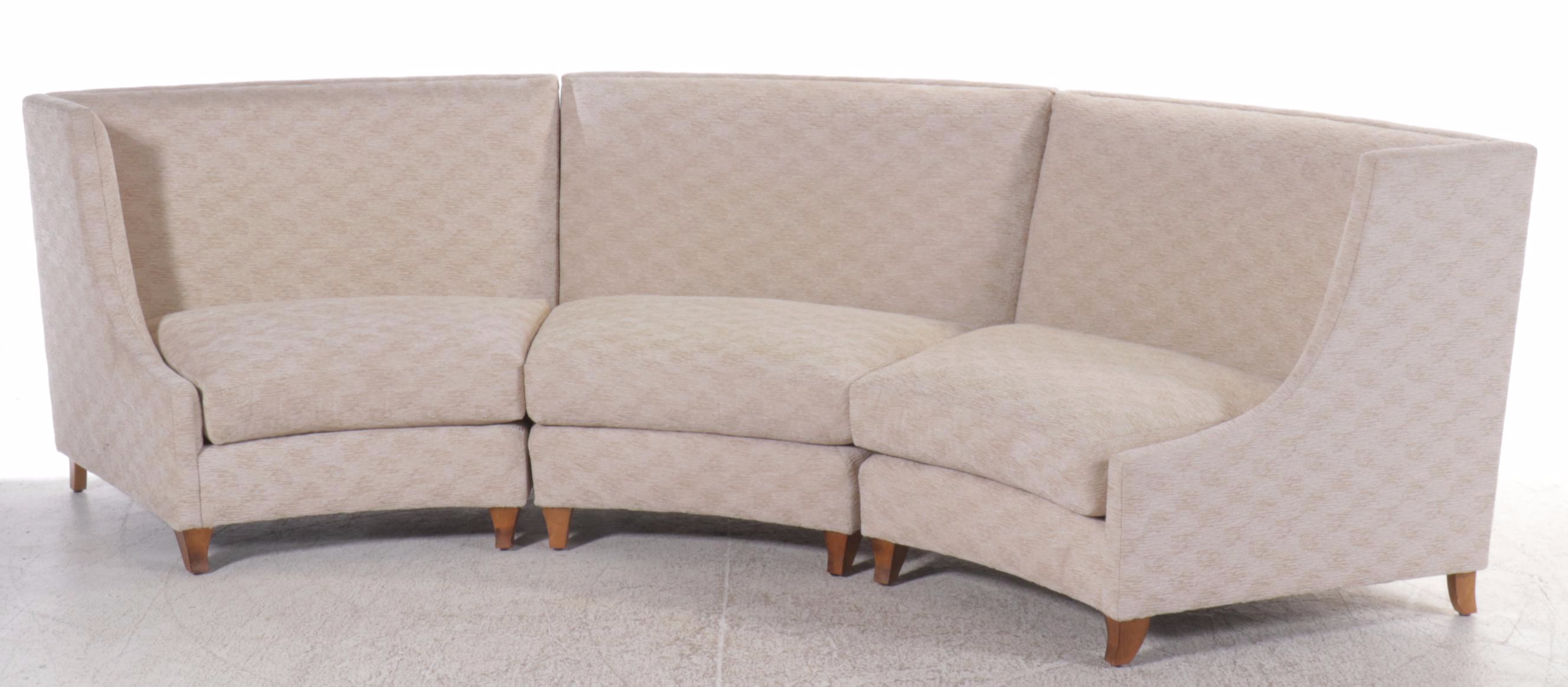 Century Furniture Contemporary Three-Piece Curved Sectional Sofa