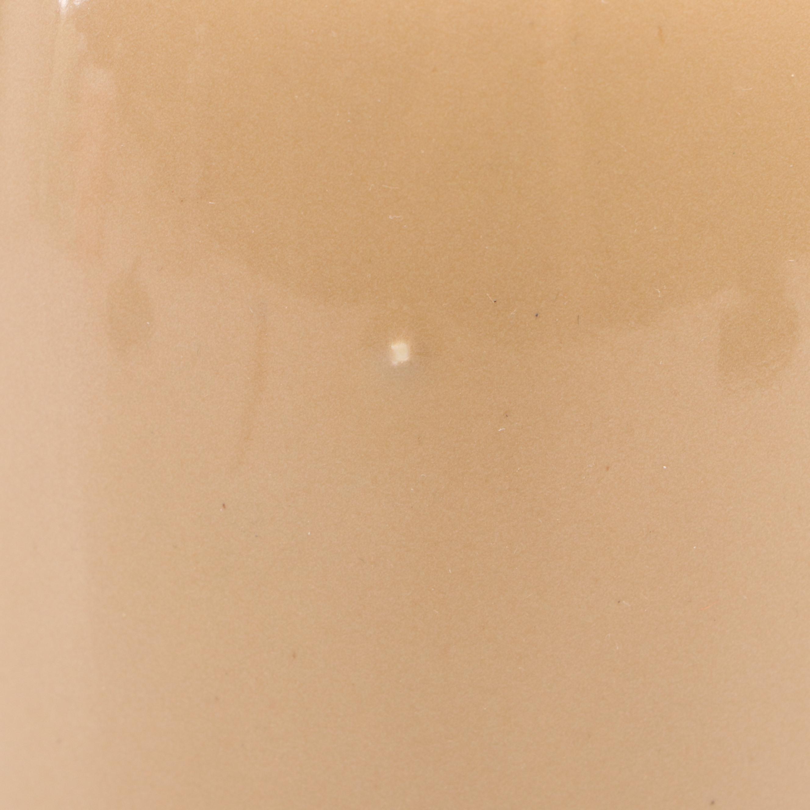 Japanese Green and Brown Glazed Ceramic Vase Pair with Tan Glazed Vase