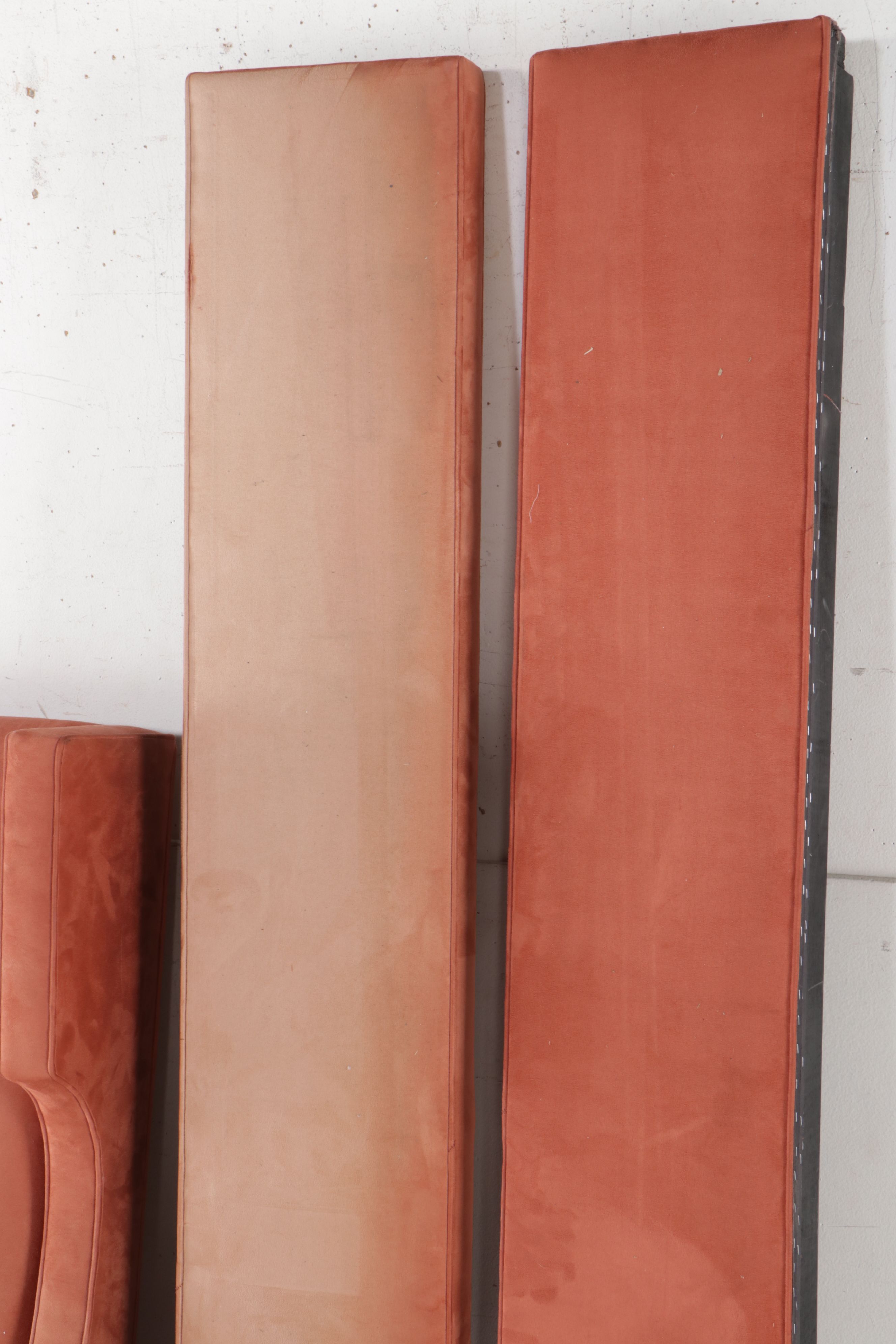 Contemporary Orange Microsuede Upholstered King Size Bed Frame