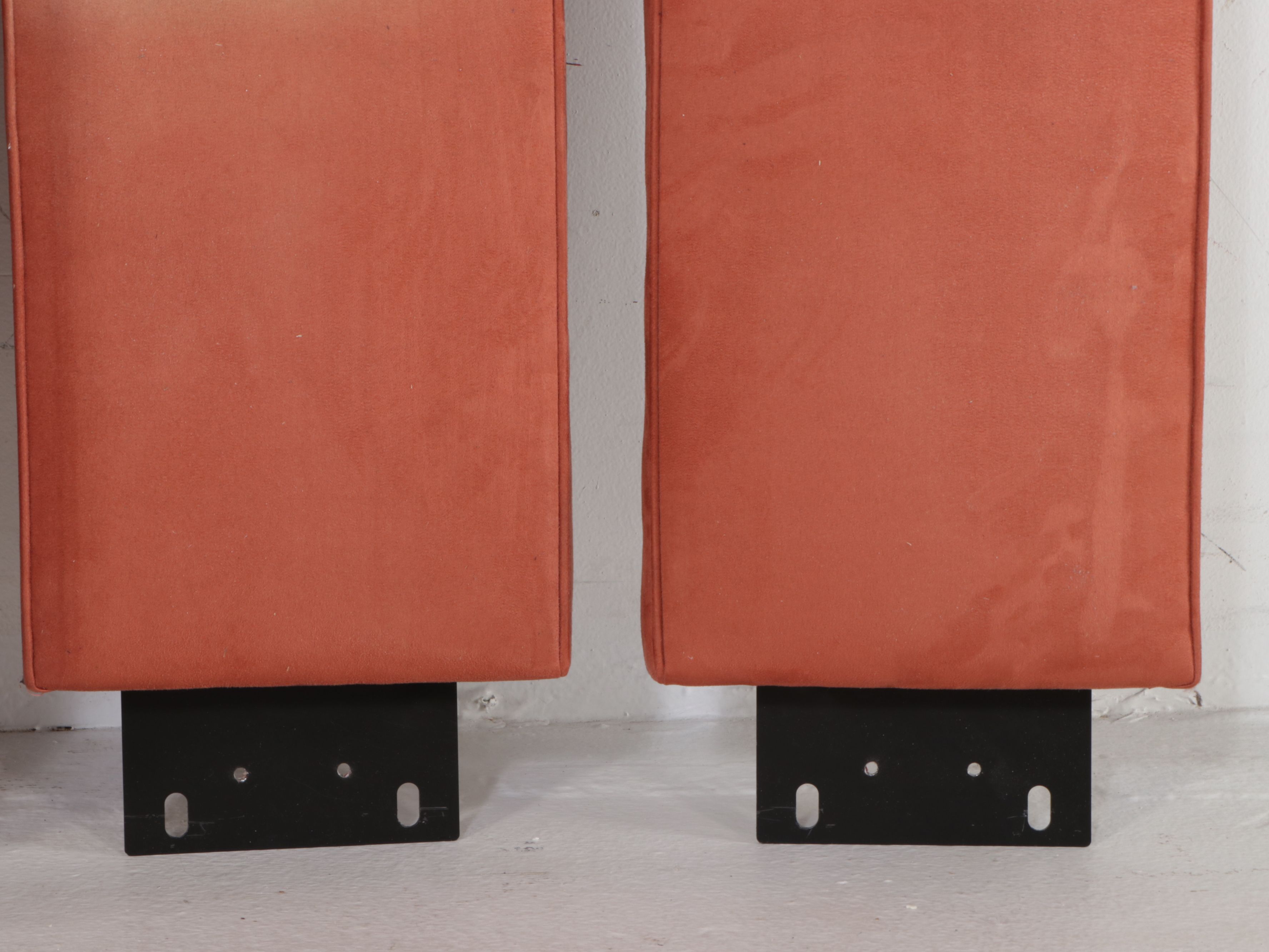 Contemporary Orange Microsuede Upholstered King Size Bed Frame