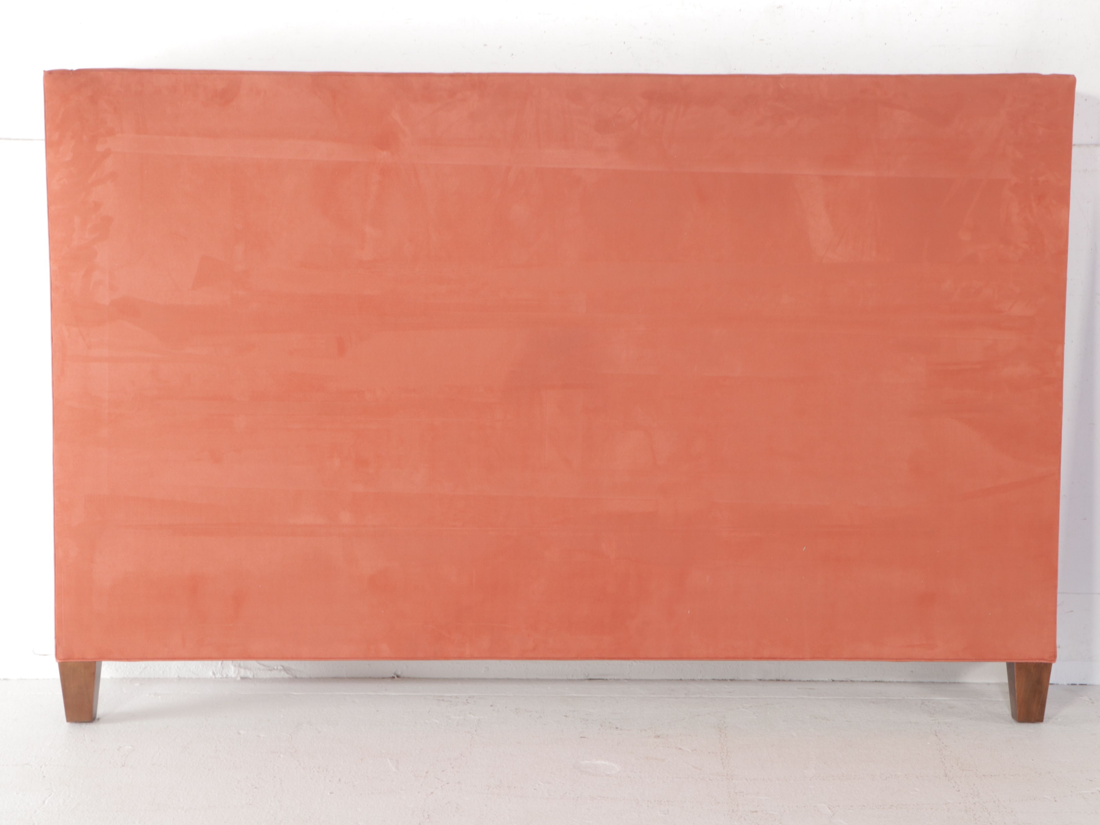 Contemporary Orange Microsuede Upholstered King Size Bed Frame