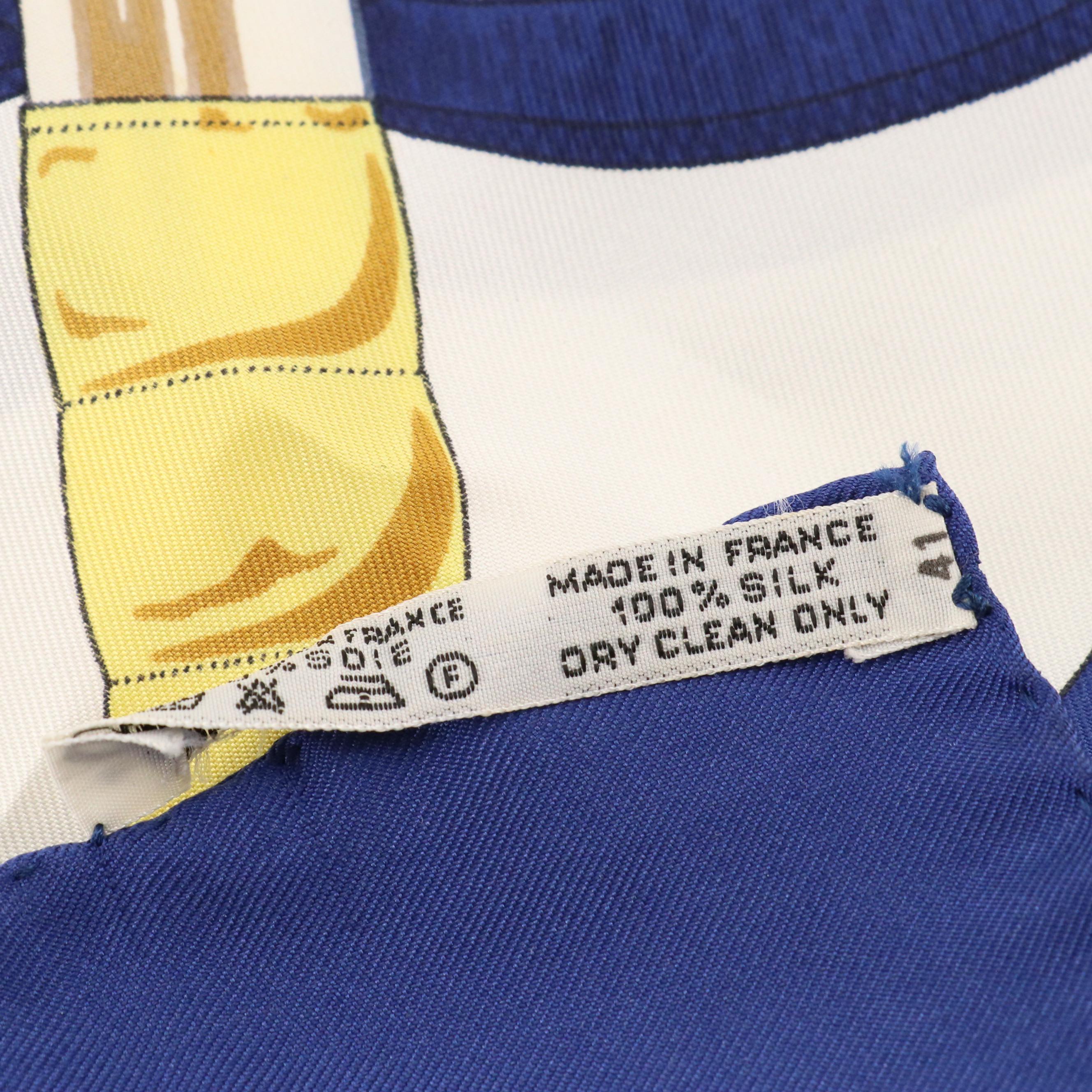 Hermès Sellier "Eperon d'Or" Scarf 90 in Silk Twill