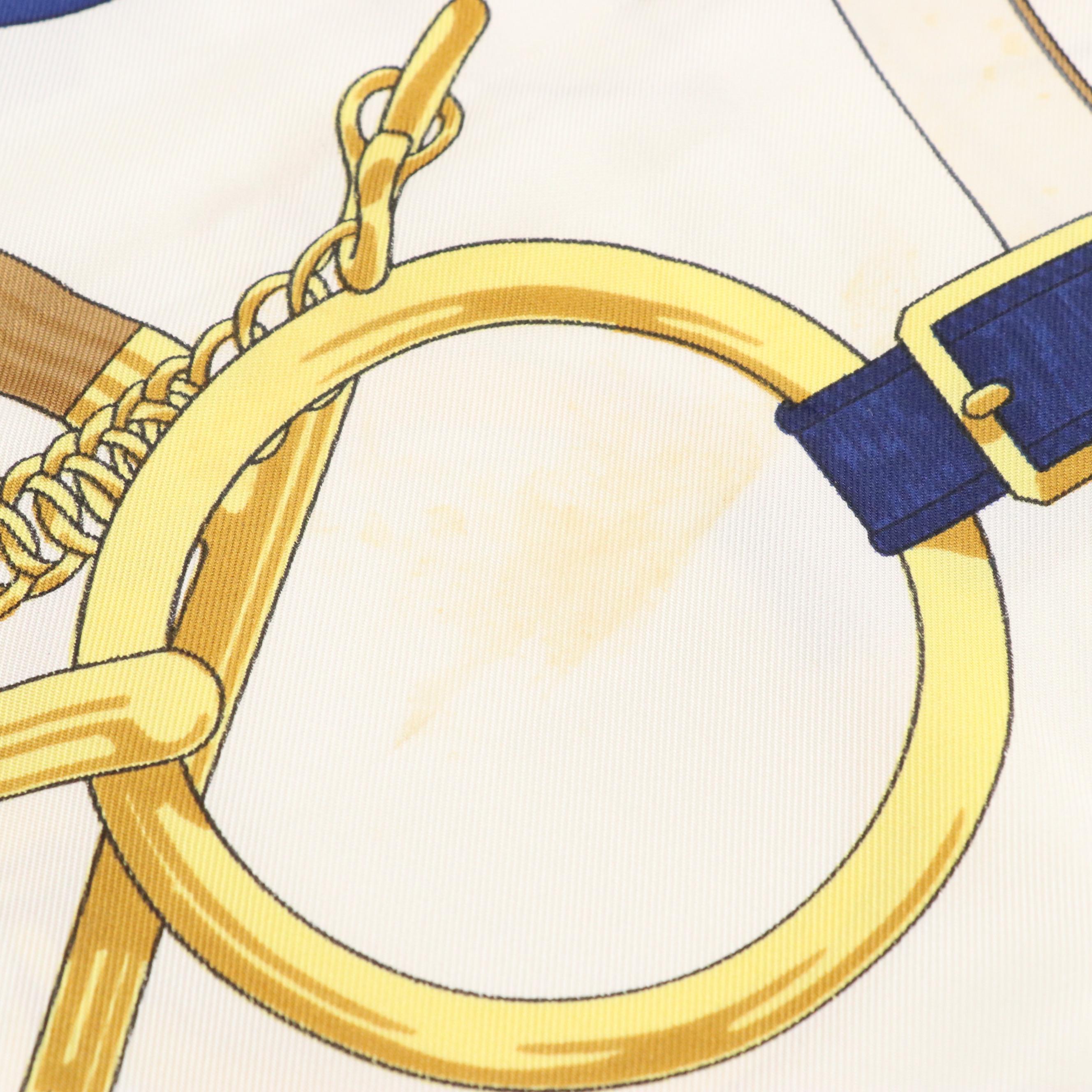 Hermès Sellier "Eperon d'Or" Scarf 90 in Silk Twill