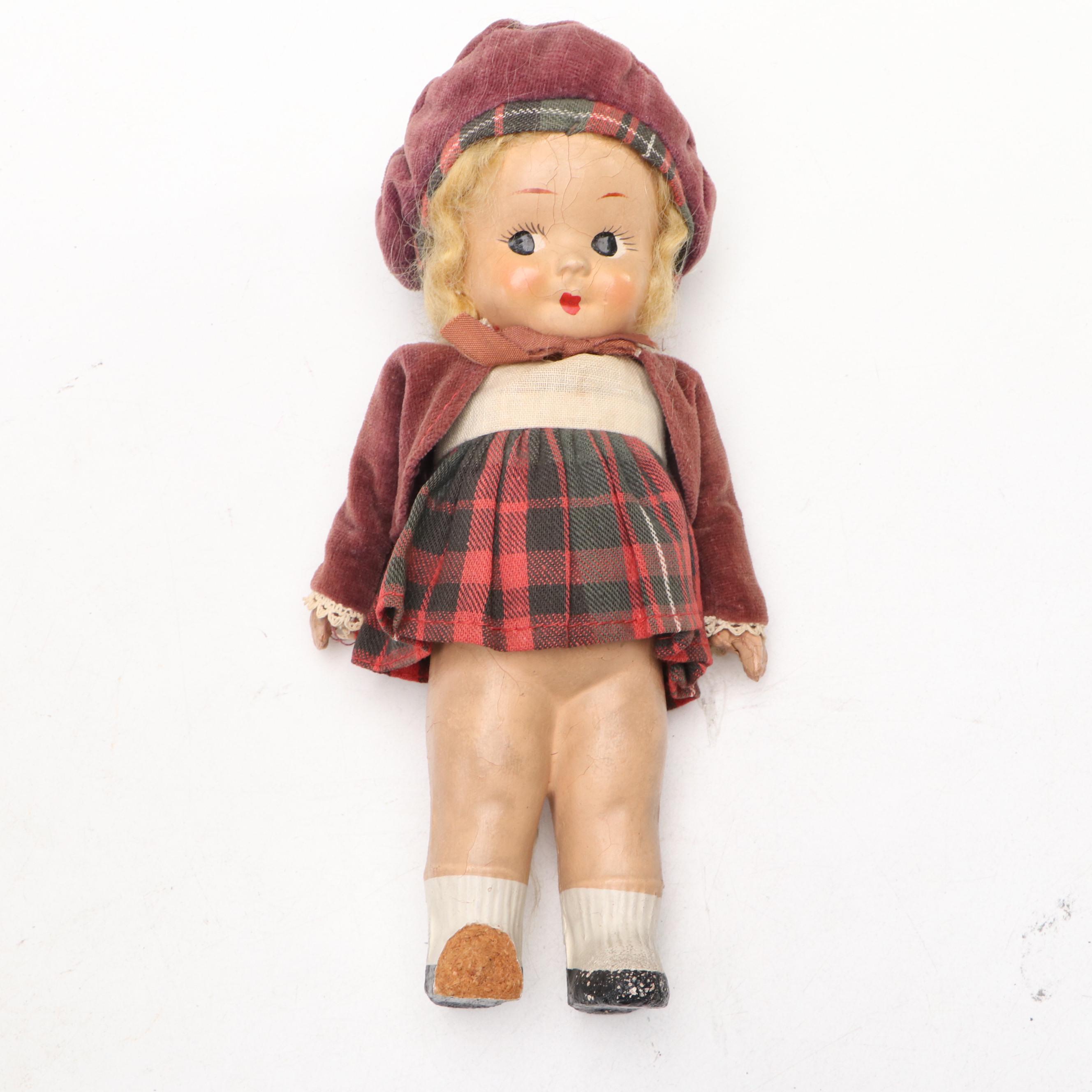 American Character Sleepy Eye Baby Doll with Other Composite and Porcelain Dolls
