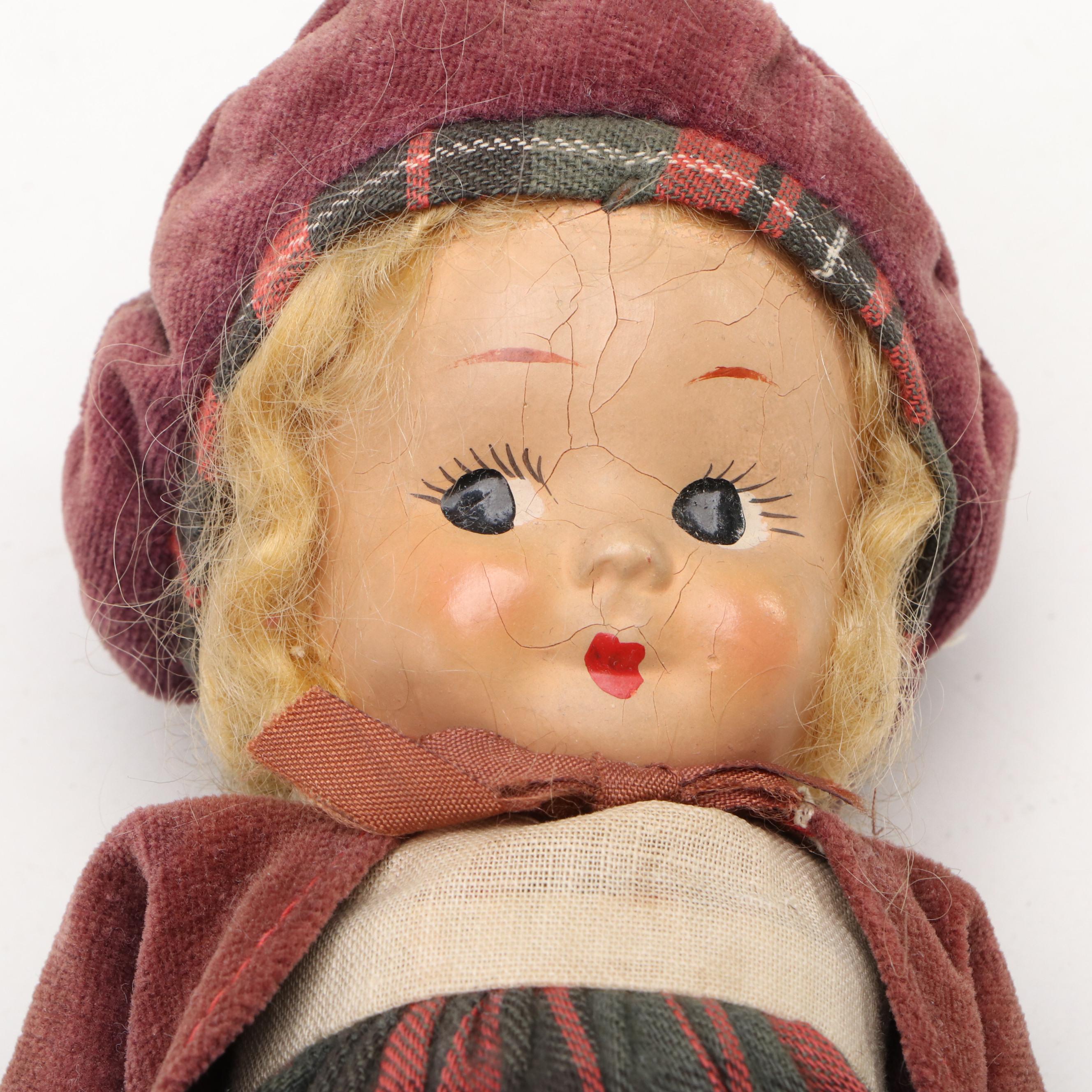 American Character Sleepy Eye Baby Doll with Other Composite and Porcelain Dolls