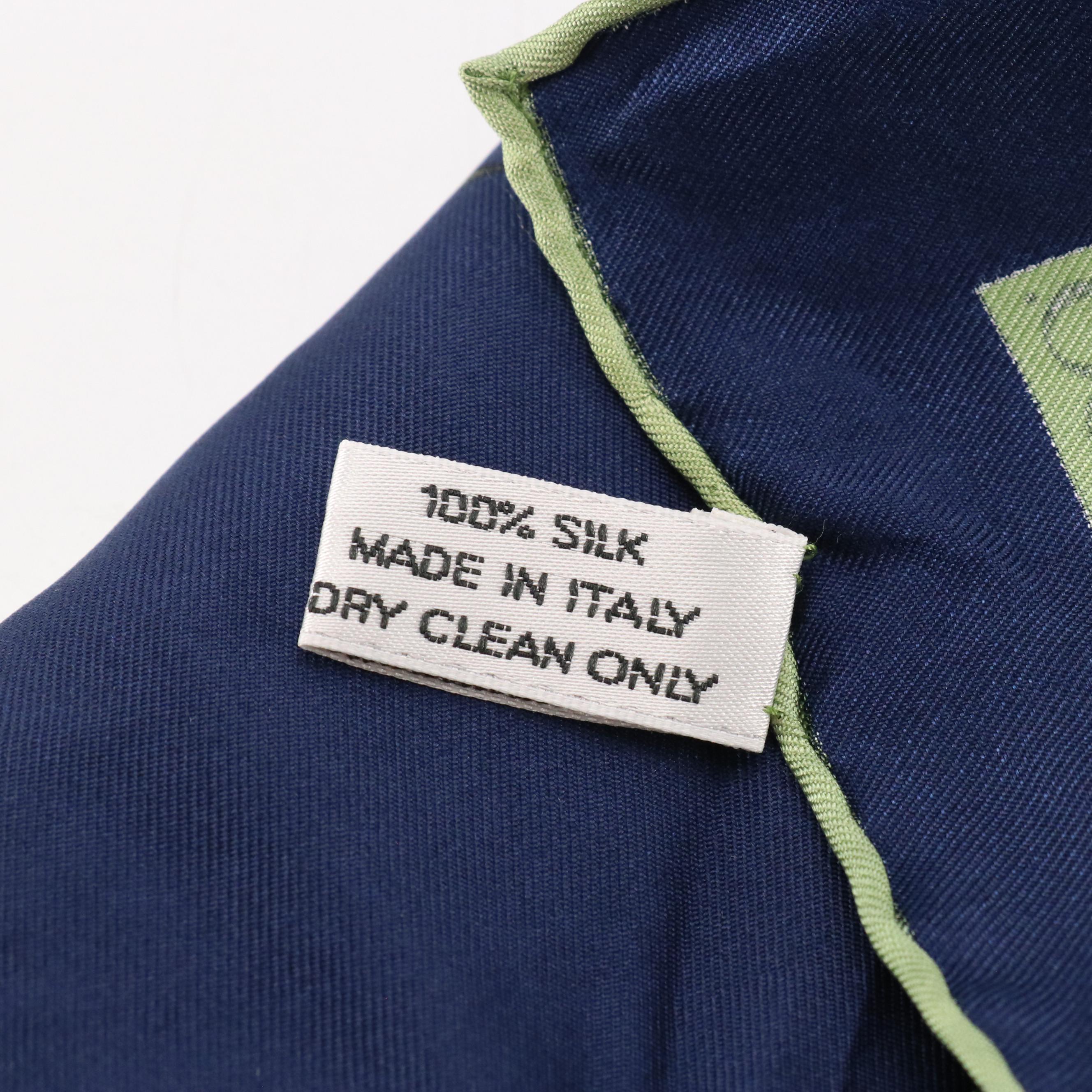 Tiffany & Co. Floral Leaves Motif Silk Scarf