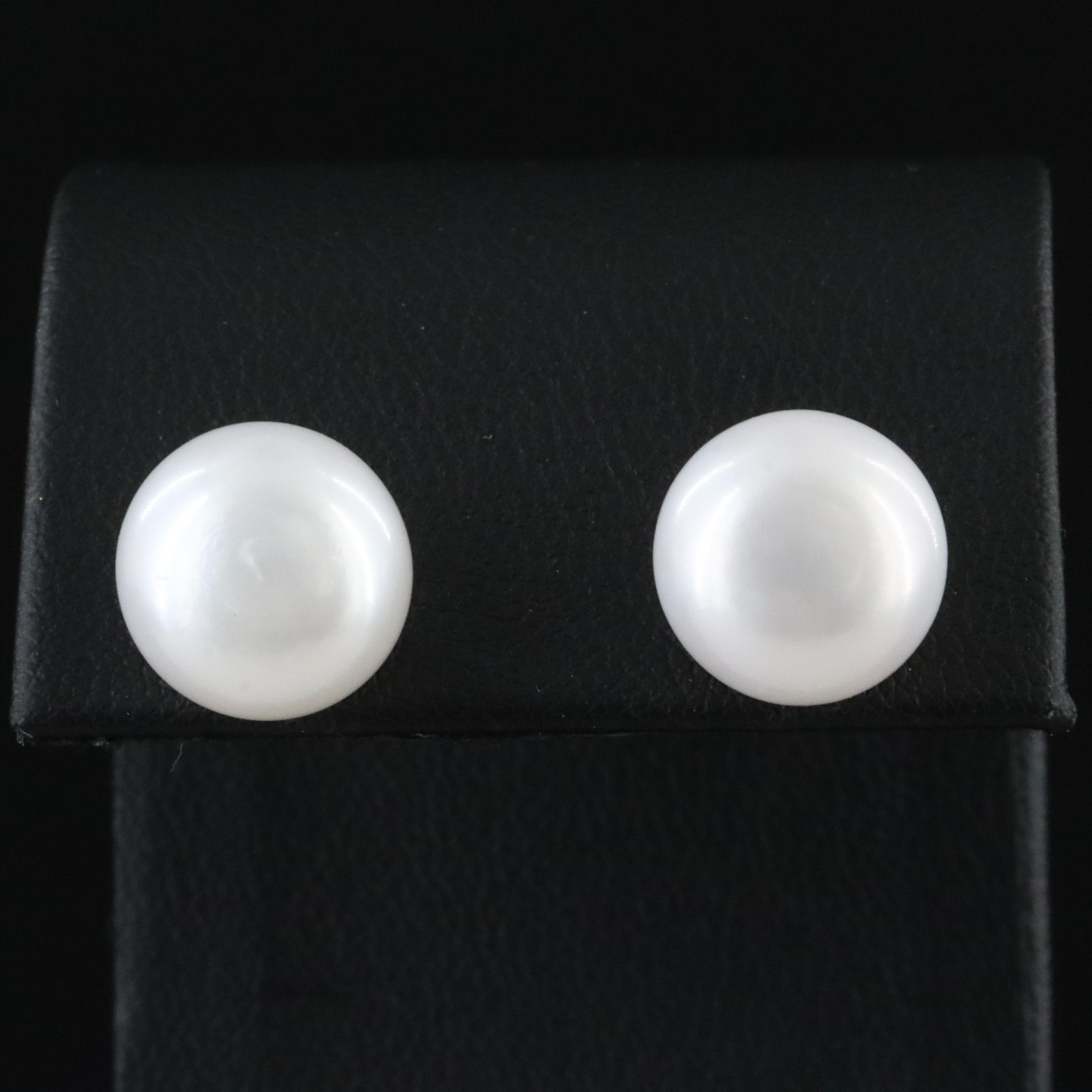 14K Front-Back Pearl Stud Earrings