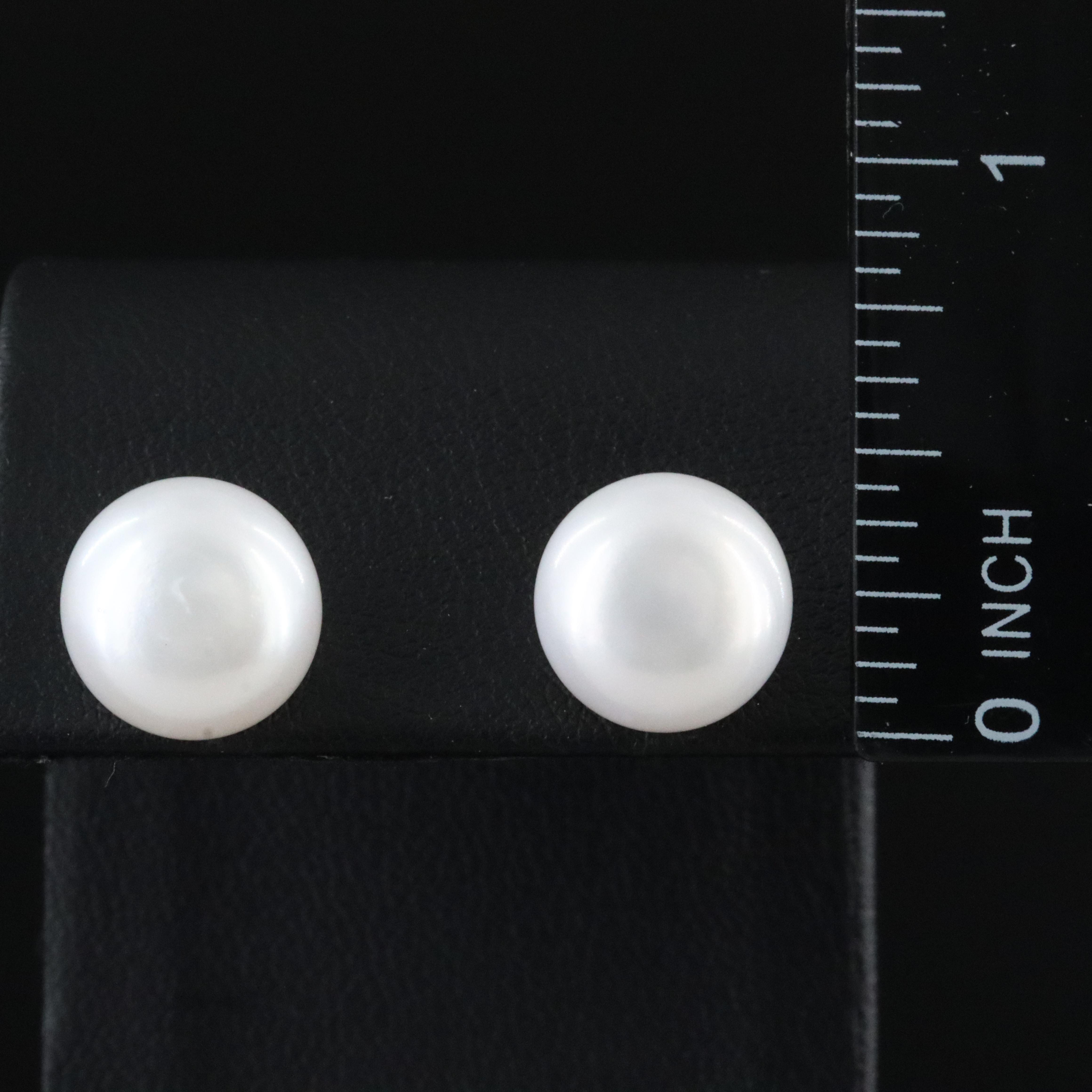 14K Front-Back Pearl Stud Earrings