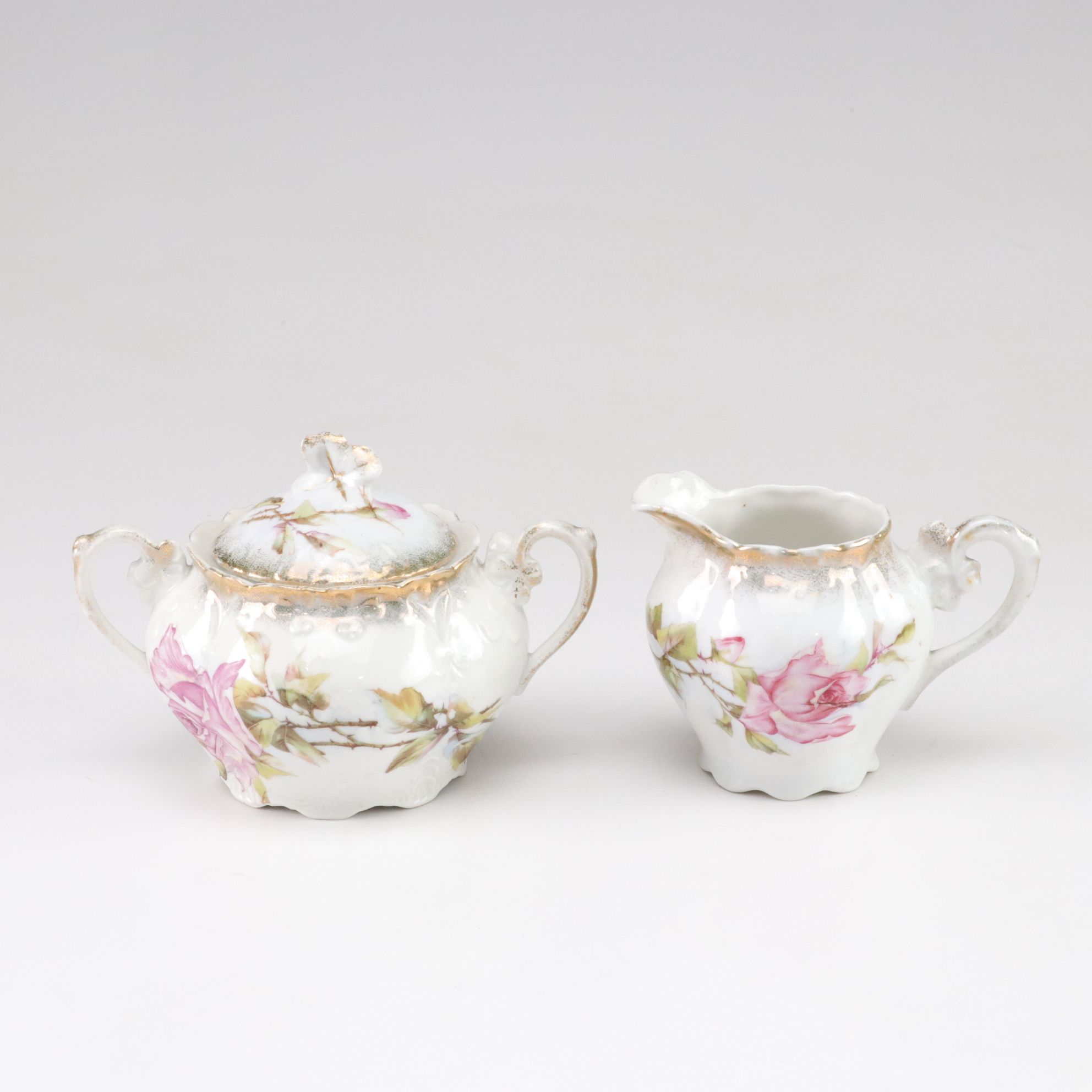 Hand-Painted & Gilt Floral Teacups, Saucers & More