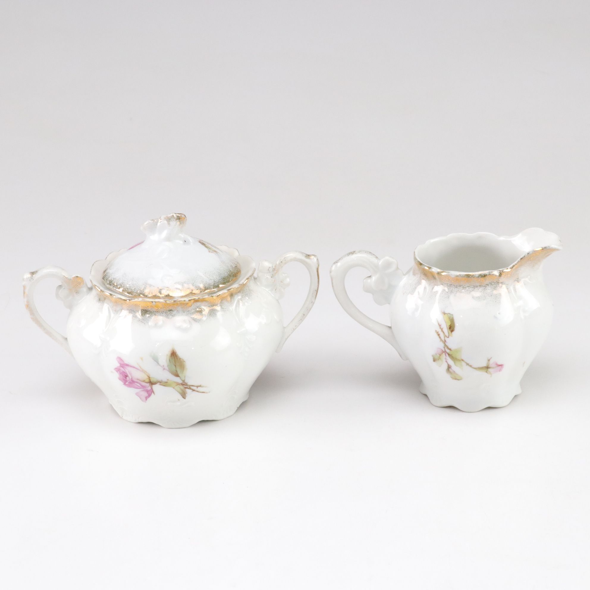 Hand-Painted & Gilt Floral Teacups, Saucers & More