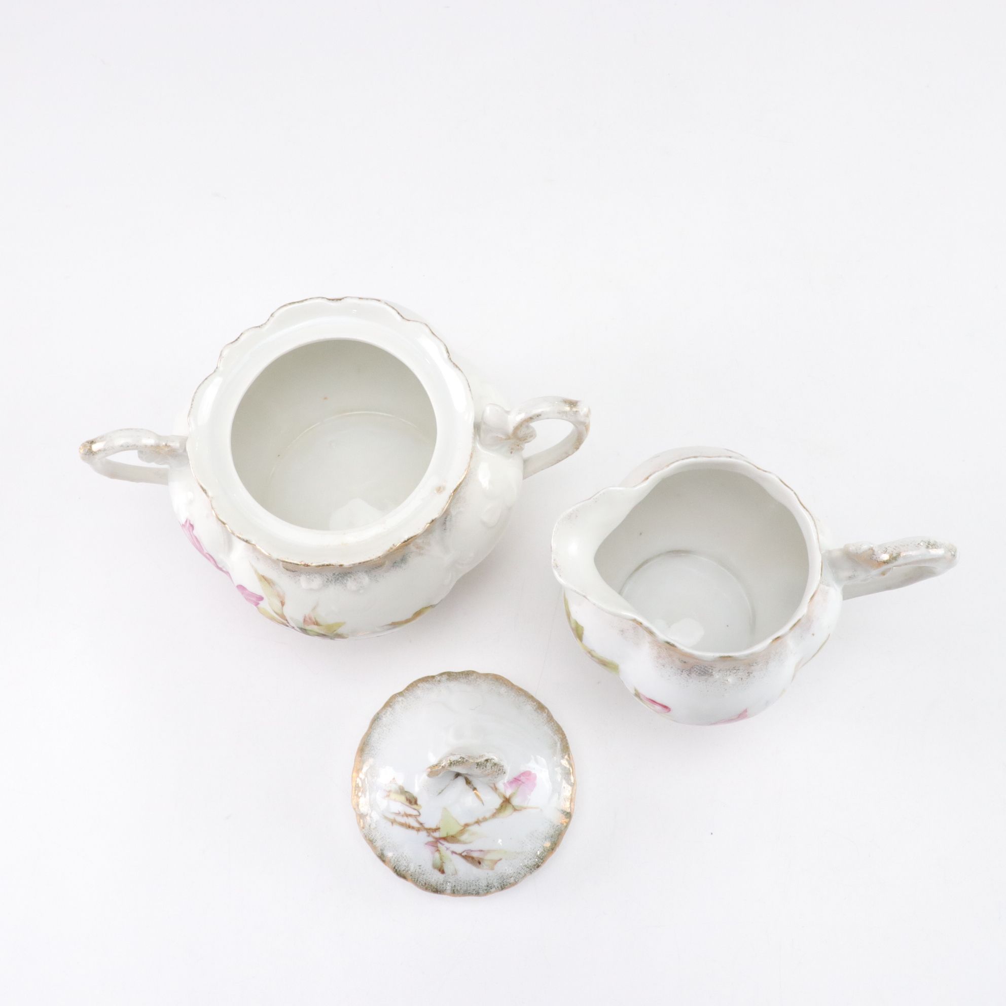 Hand-Painted & Gilt Floral Teacups, Saucers & More