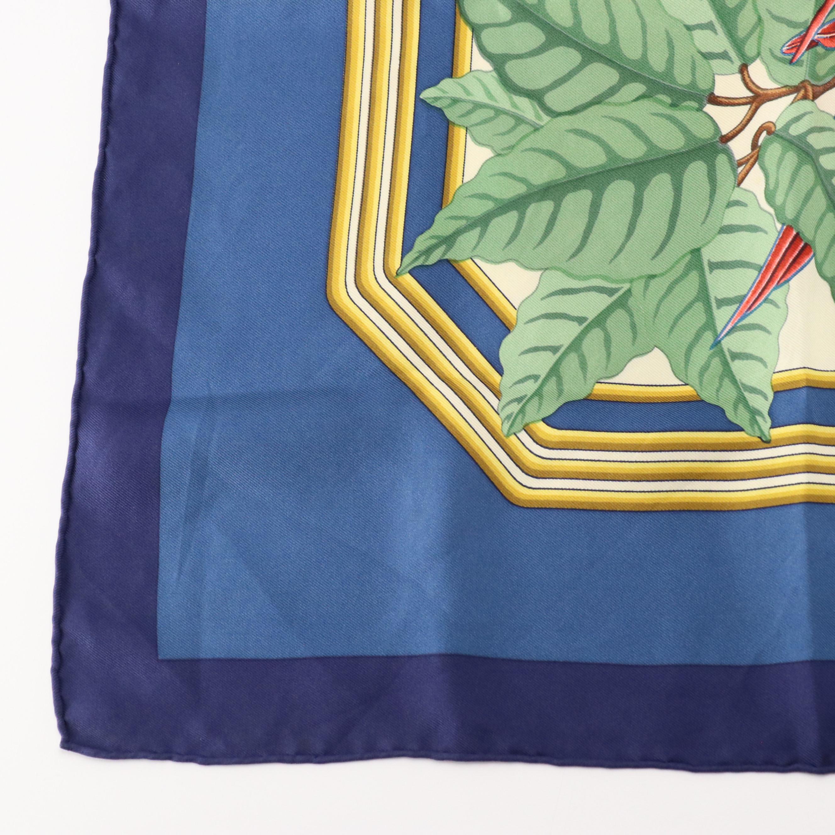 Hermès "Les Perroquets" Scarf 90 in Silk Twill