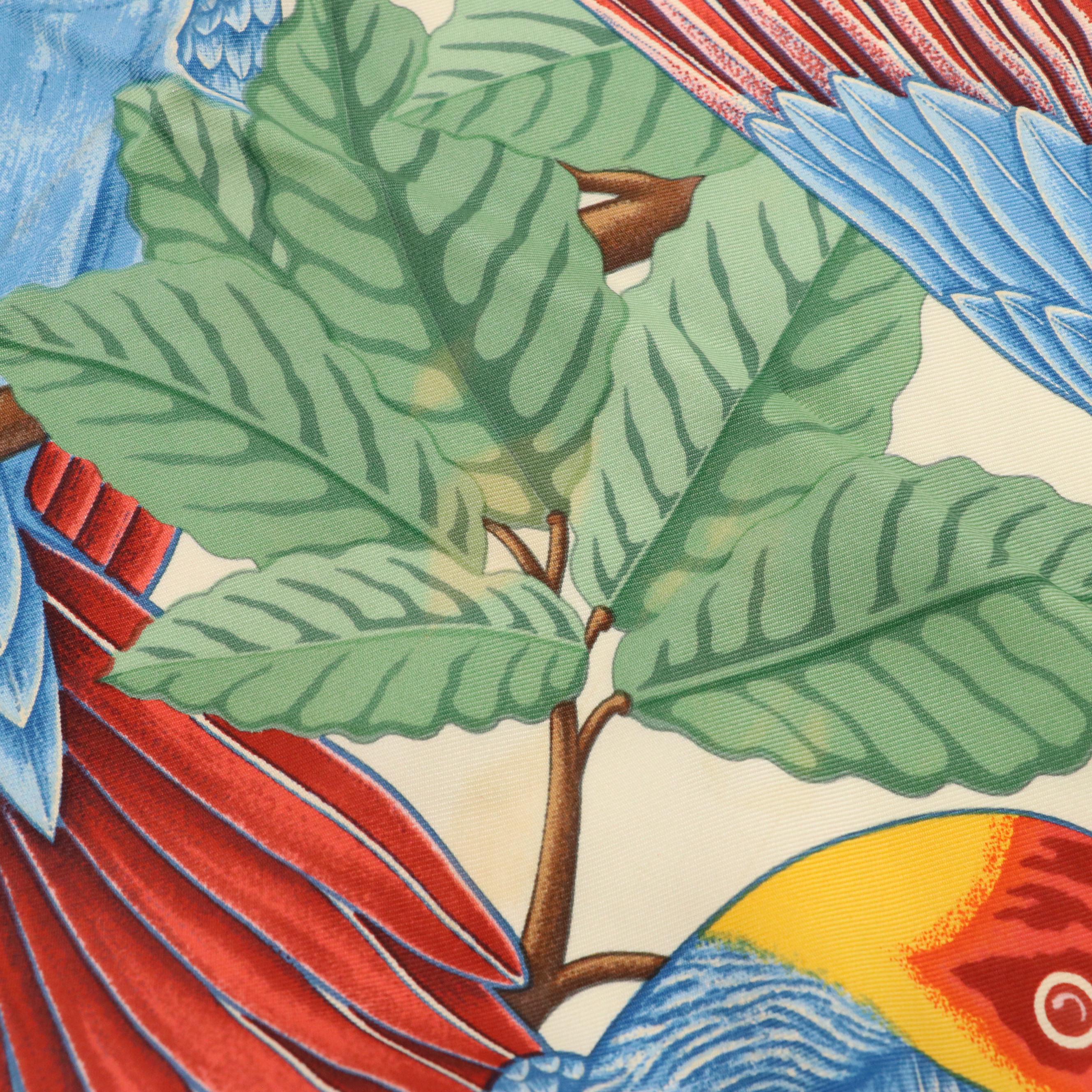 Hermès "Les Perroquets" Scarf 90 in Silk Twill