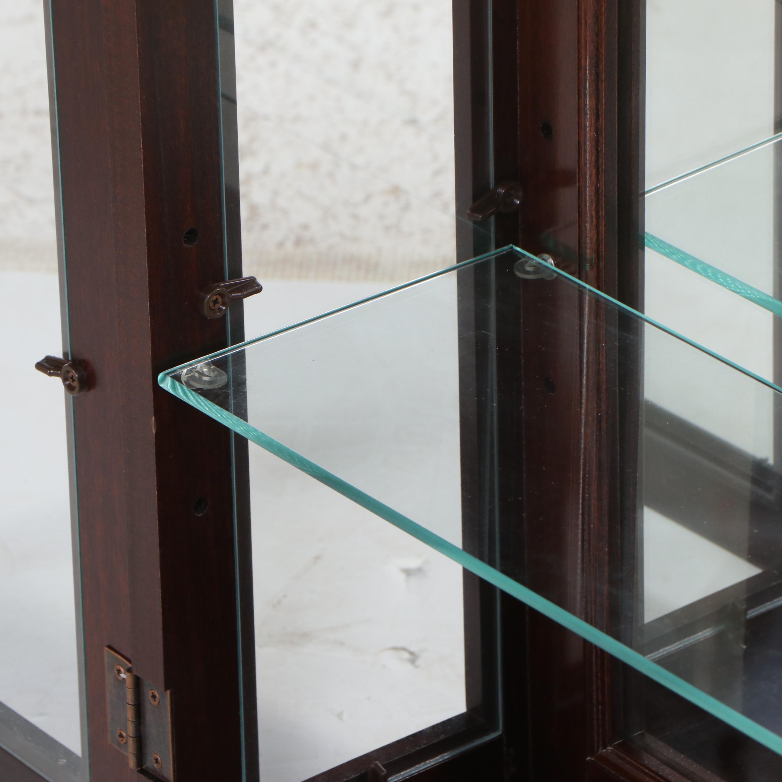 Mahogany Finish Wall Hanging Display Cabinet