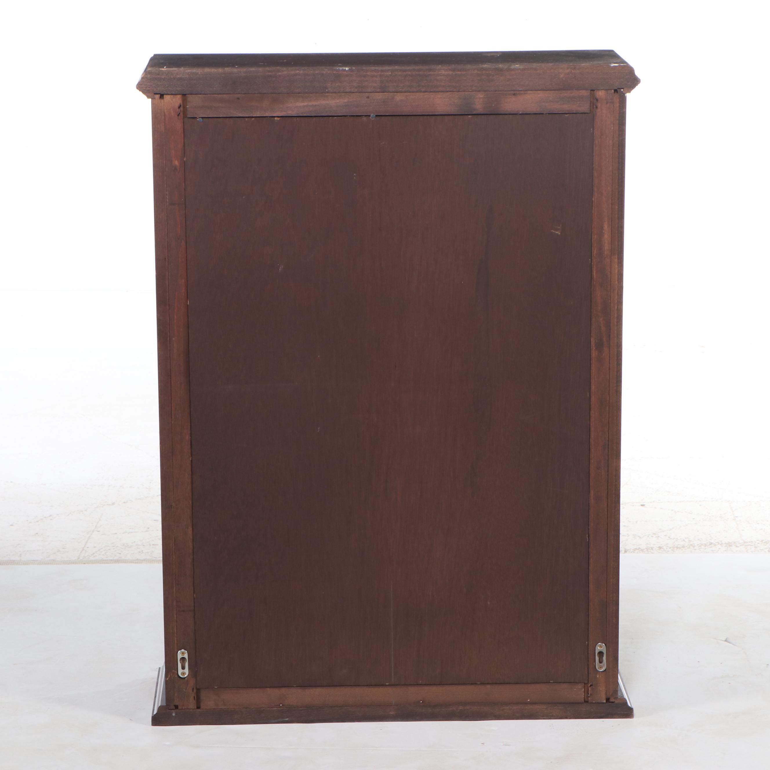 Mahogany Finish Wall Hanging Display Cabinet