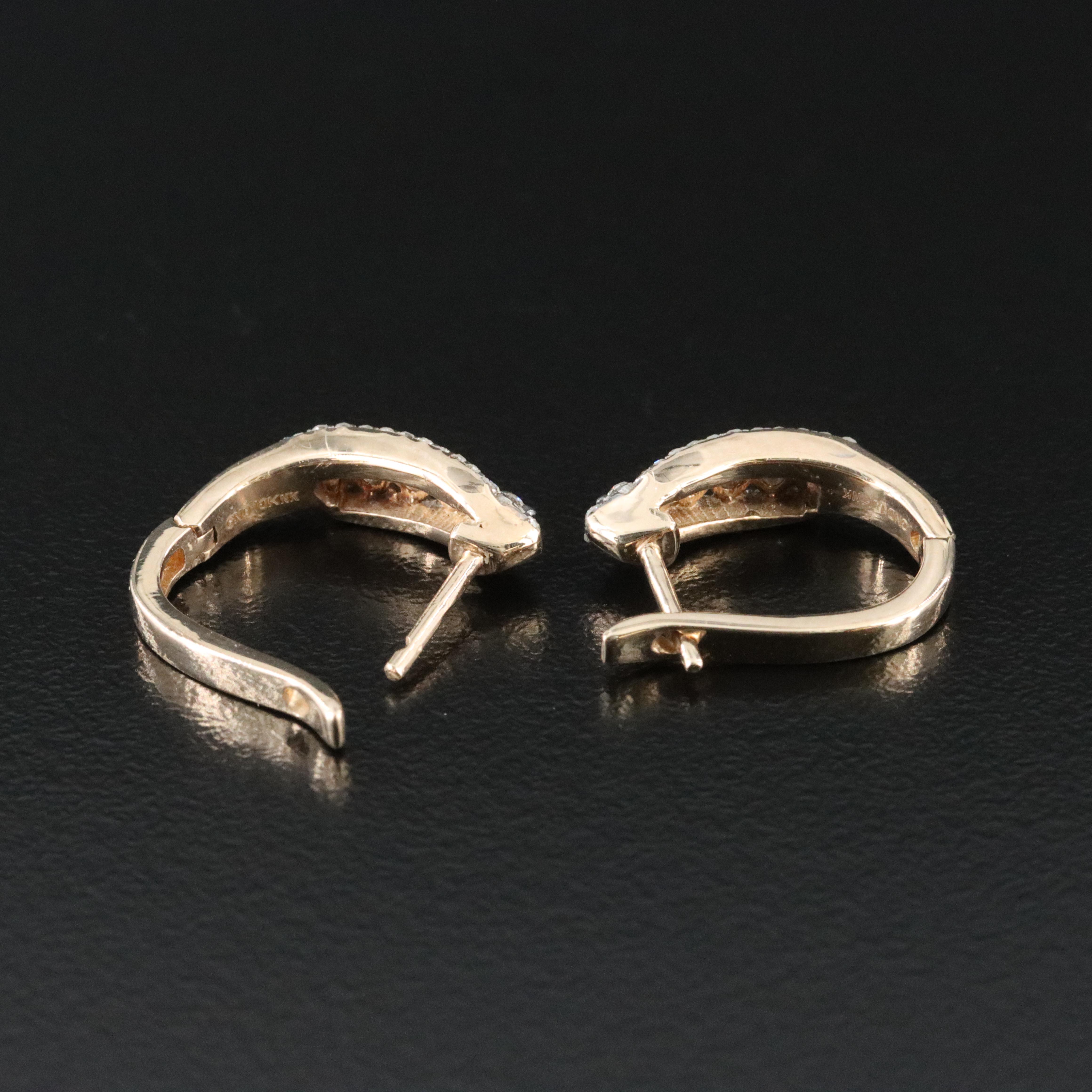 10K 0.50 CTW Diamond Hoop Earrings