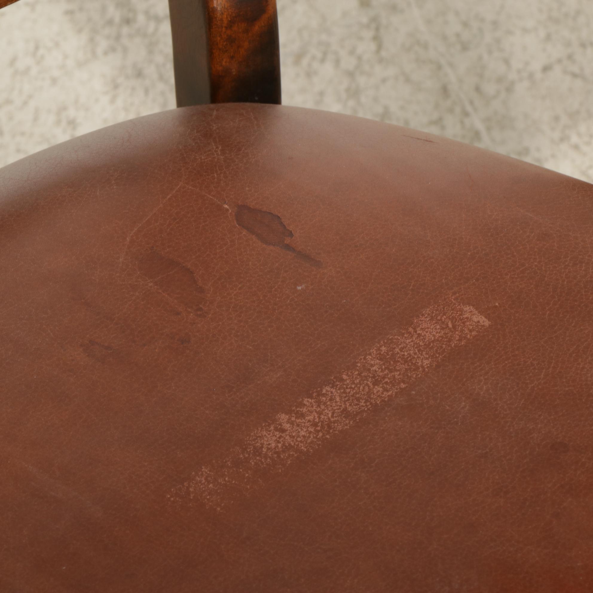 Six Nichols & Stone Leather Upholstered Side Chairs