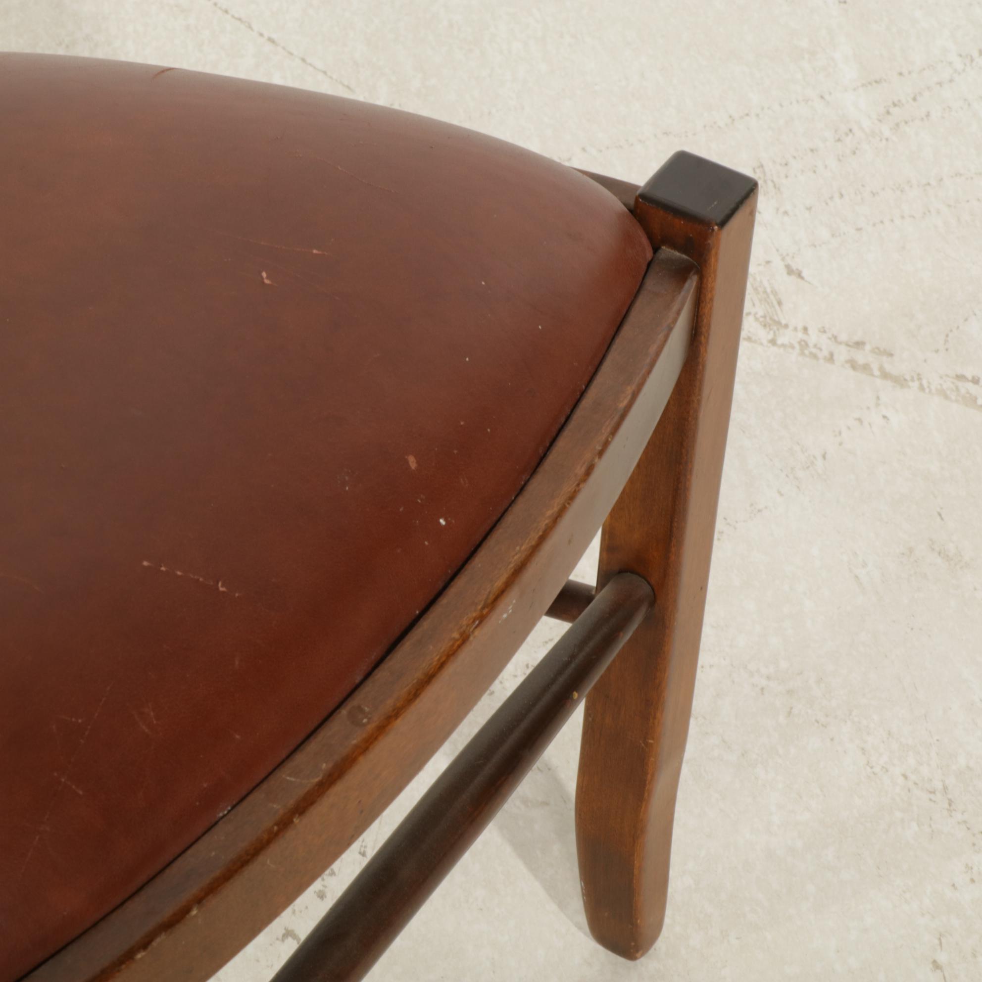 Six Nichols & Stone Leather Upholstered Side Chairs