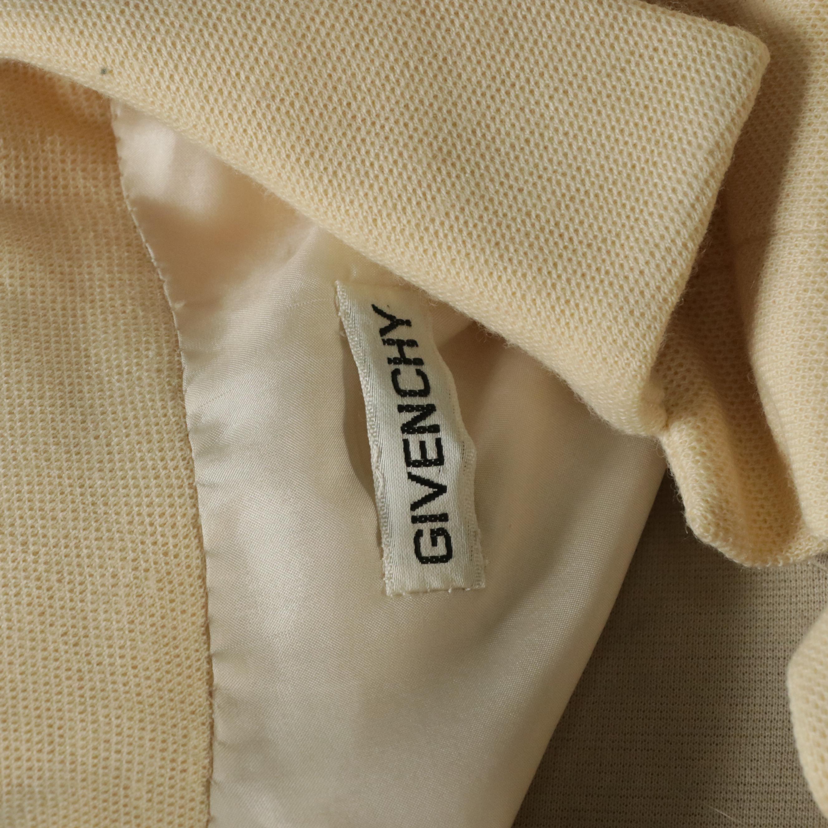 Givenchy Vintage High-Waist Short Sleeve Pant Suit in Buttercream Knit Wool