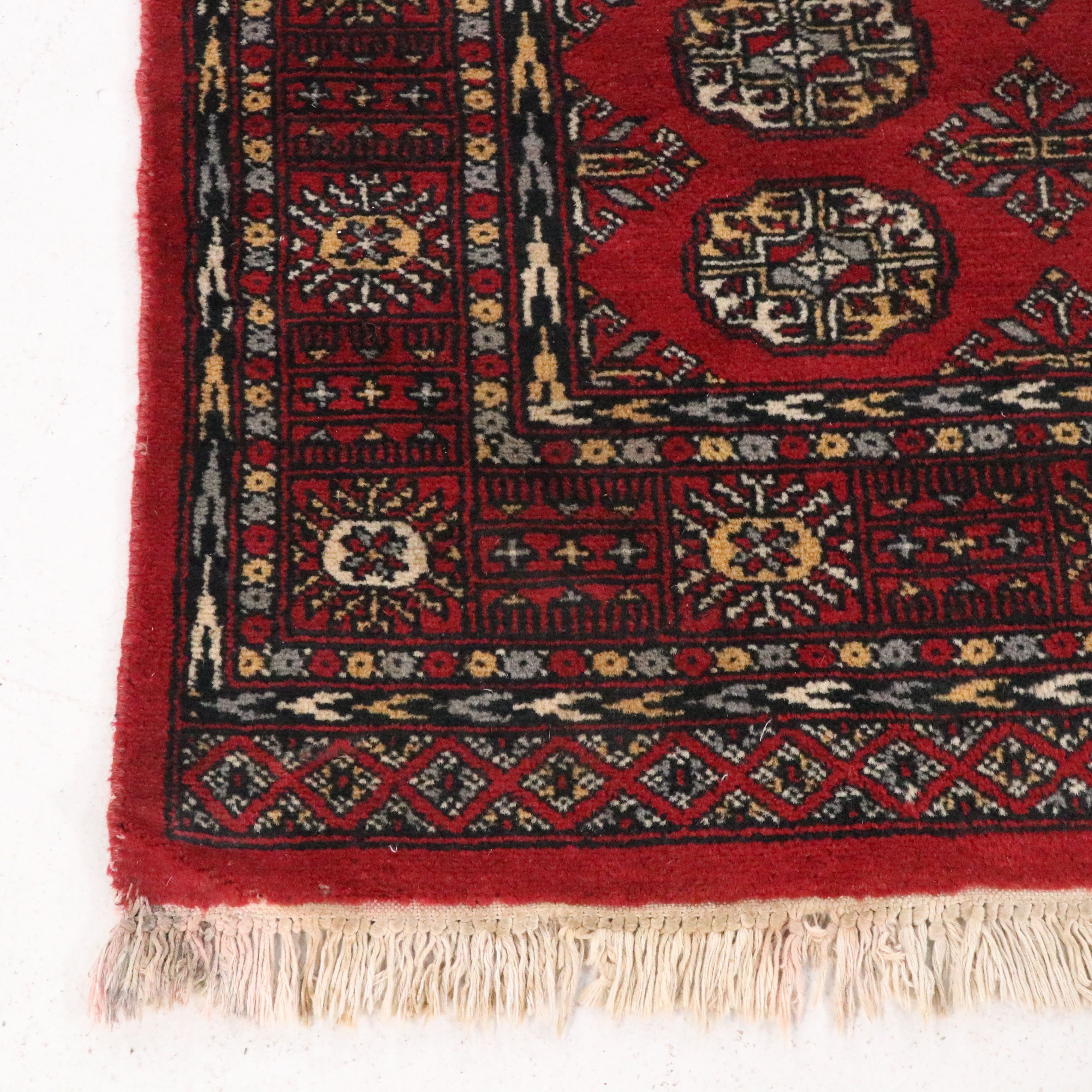 4'1 x 6'5 Hand-Knotted Pakistani Bokhara Area Rug