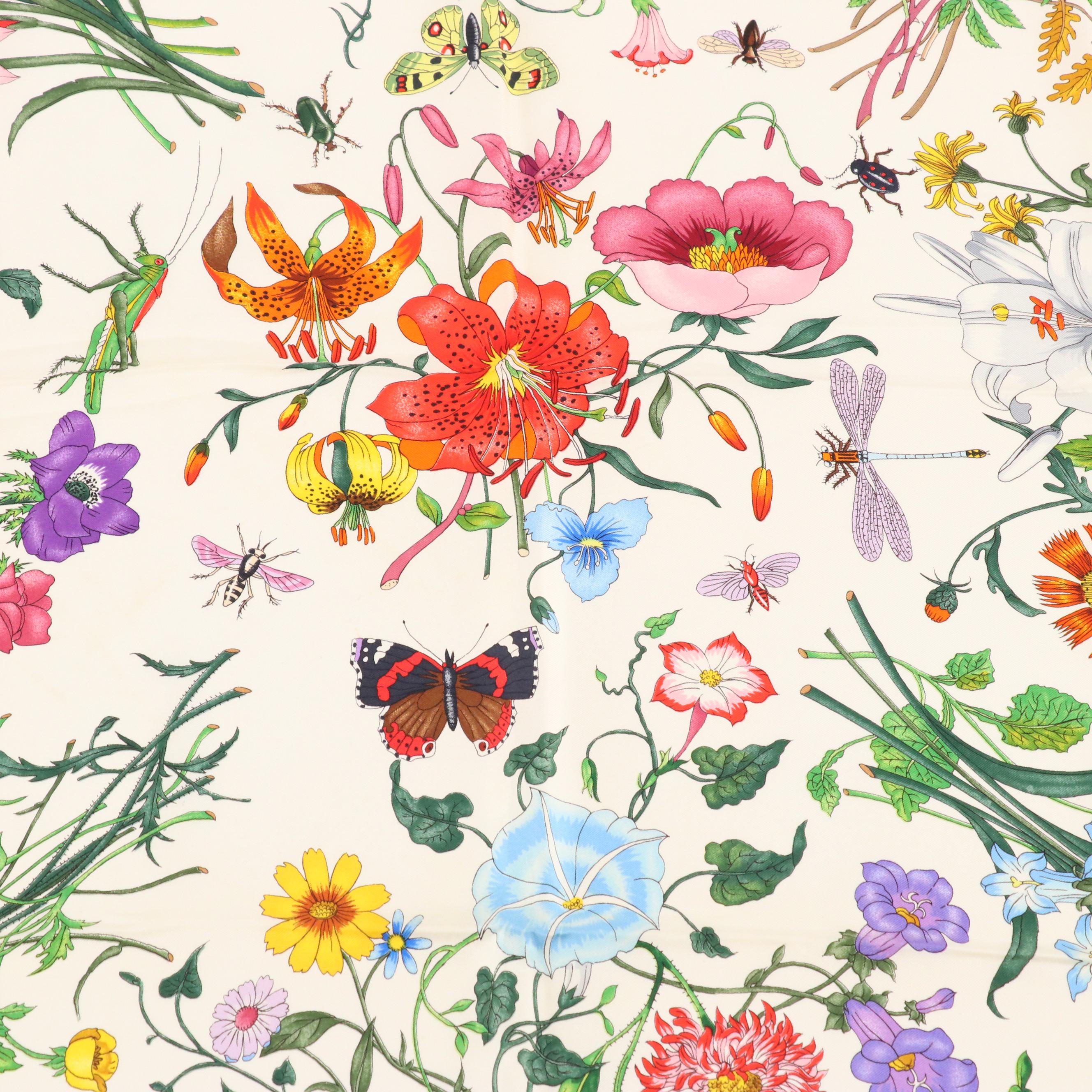 Gucci Flora Printed Scarf in Silk