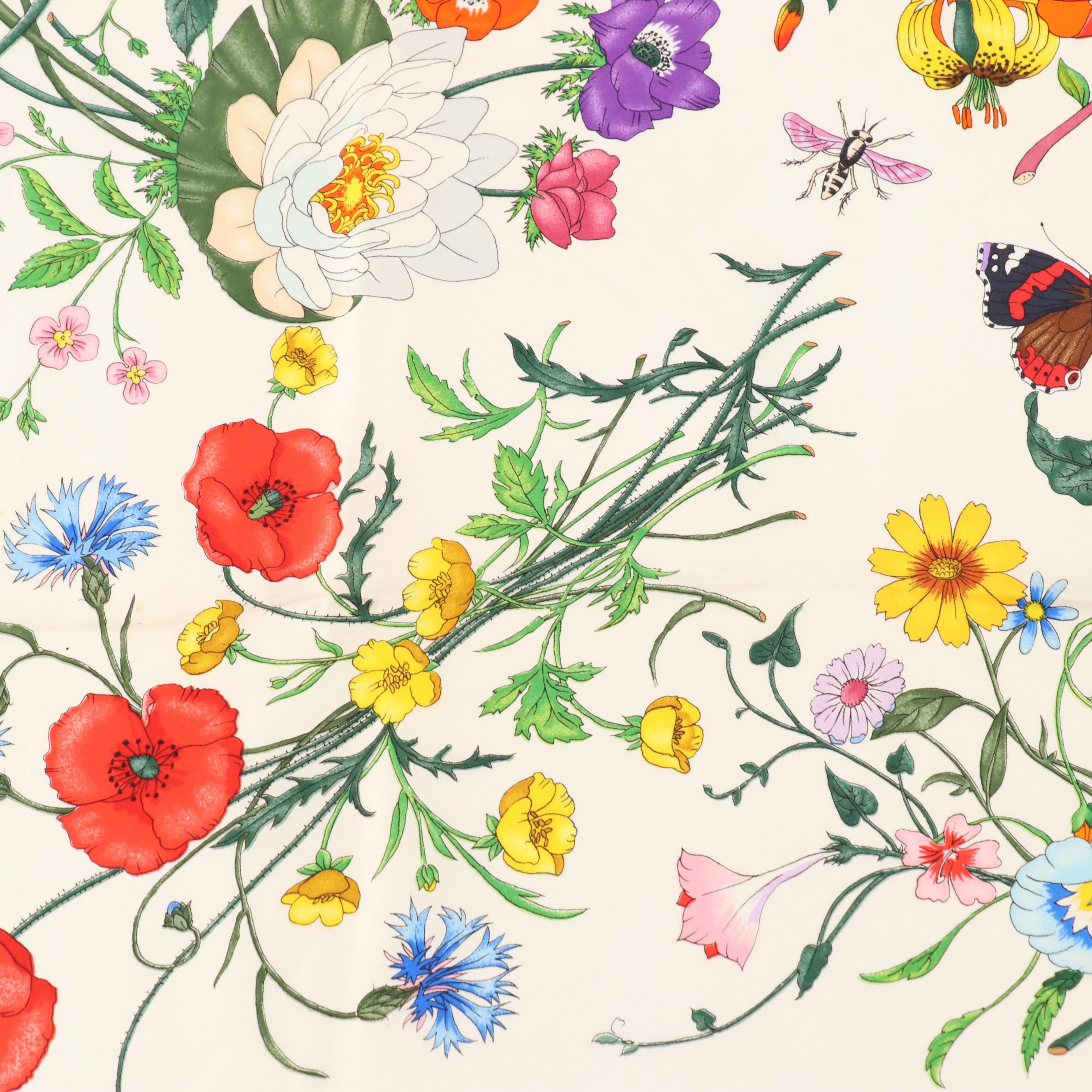 Gucci Flora Printed Scarf in Silk