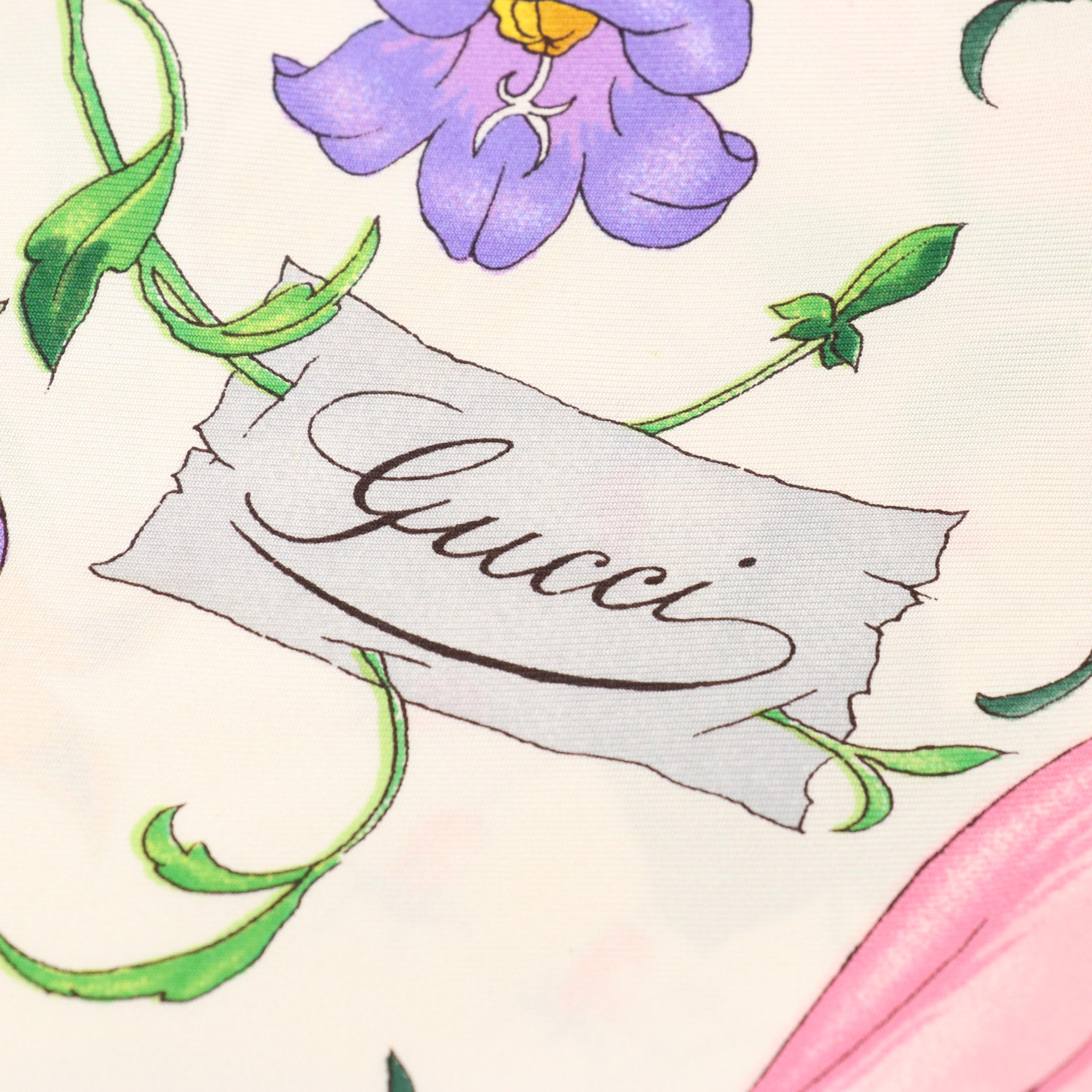 Gucci Flora Printed Scarf in Silk