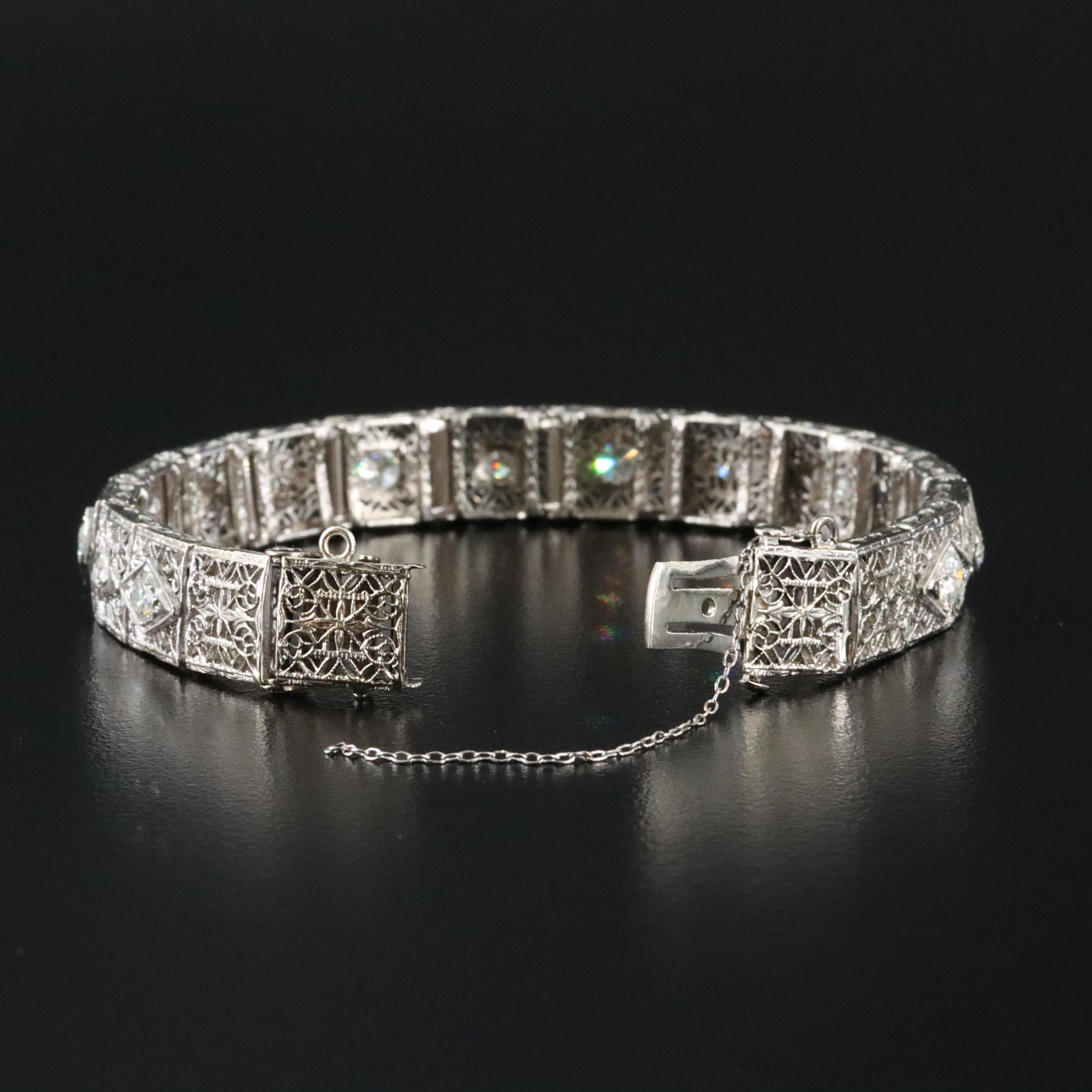 Art Deco 14K 2.43 CTW Diamond Line Bracelet