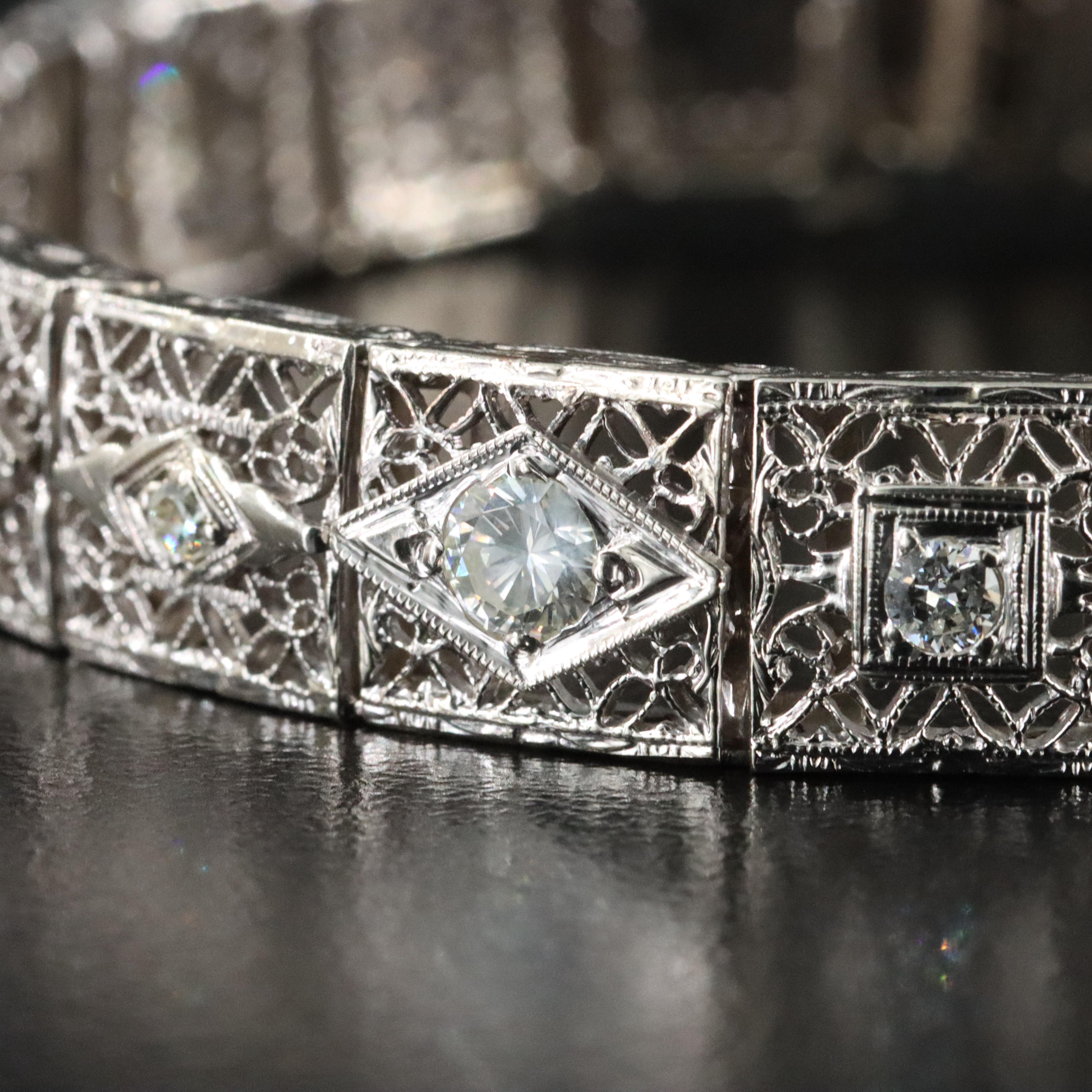 Art Deco 14K 2.43 CTW Diamond Line Bracelet