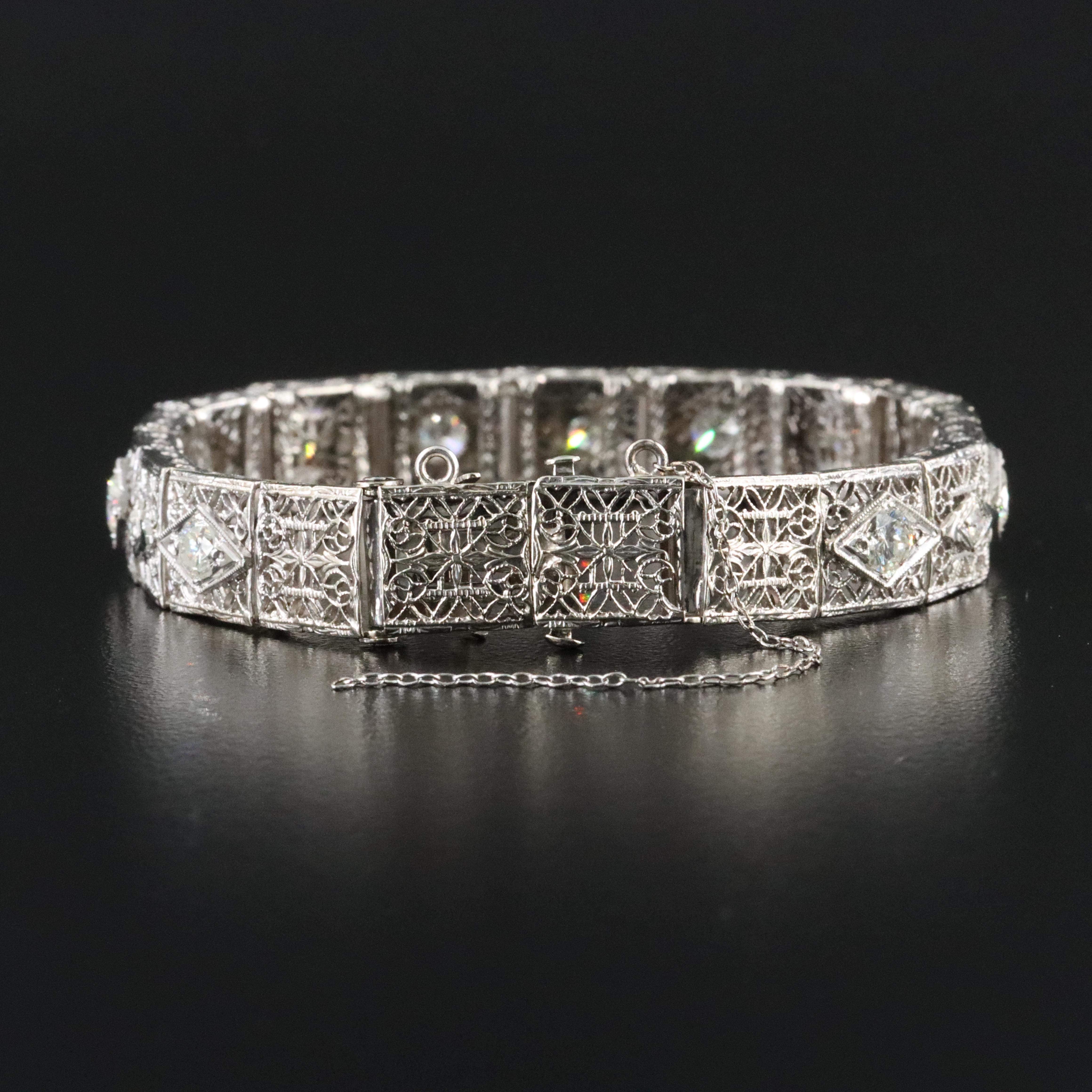 Art Deco 14K 2.43 CTW Diamond Line Bracelet
