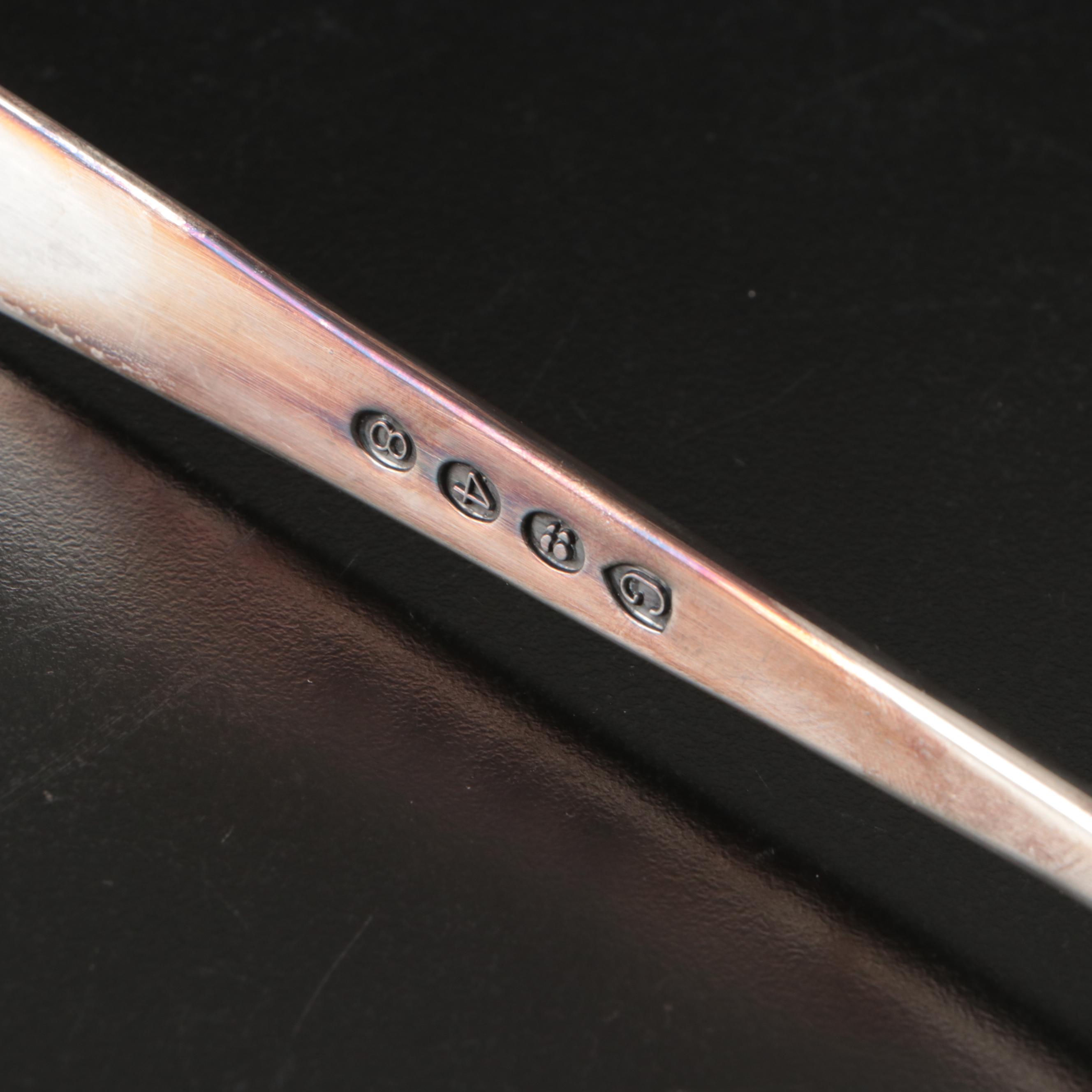 Gorham Silver "Hispana" Silver Plate Tray with Salad Set and Candle Snuffer