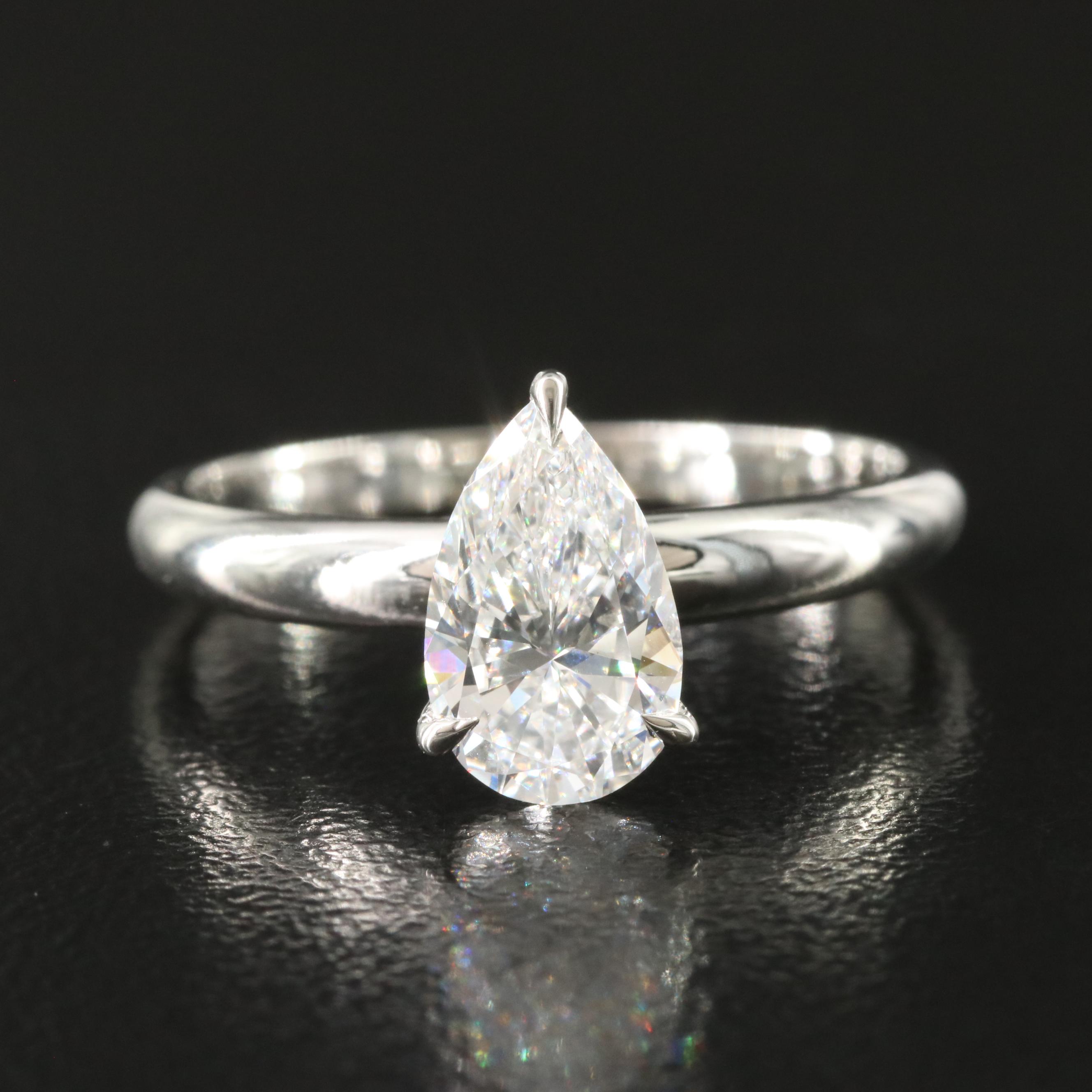 Platinum 1.13 CT Lab Grown Diamond Solitaire Ring