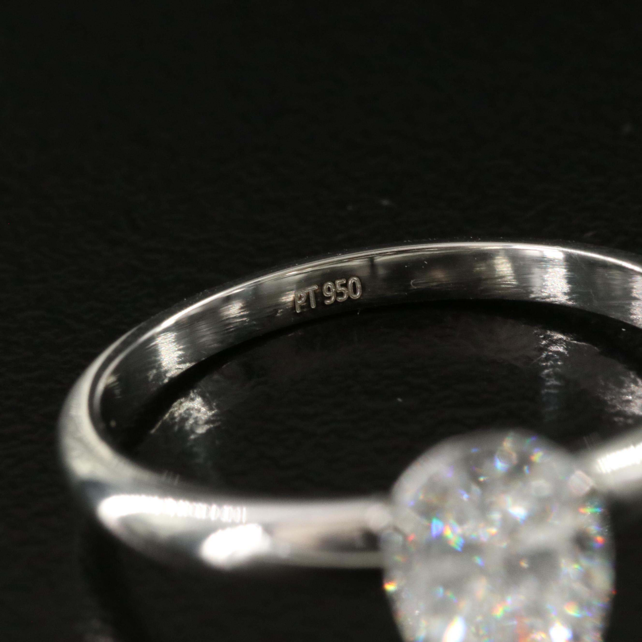 Platinum 1.13 CT Lab Grown Diamond Solitaire Ring