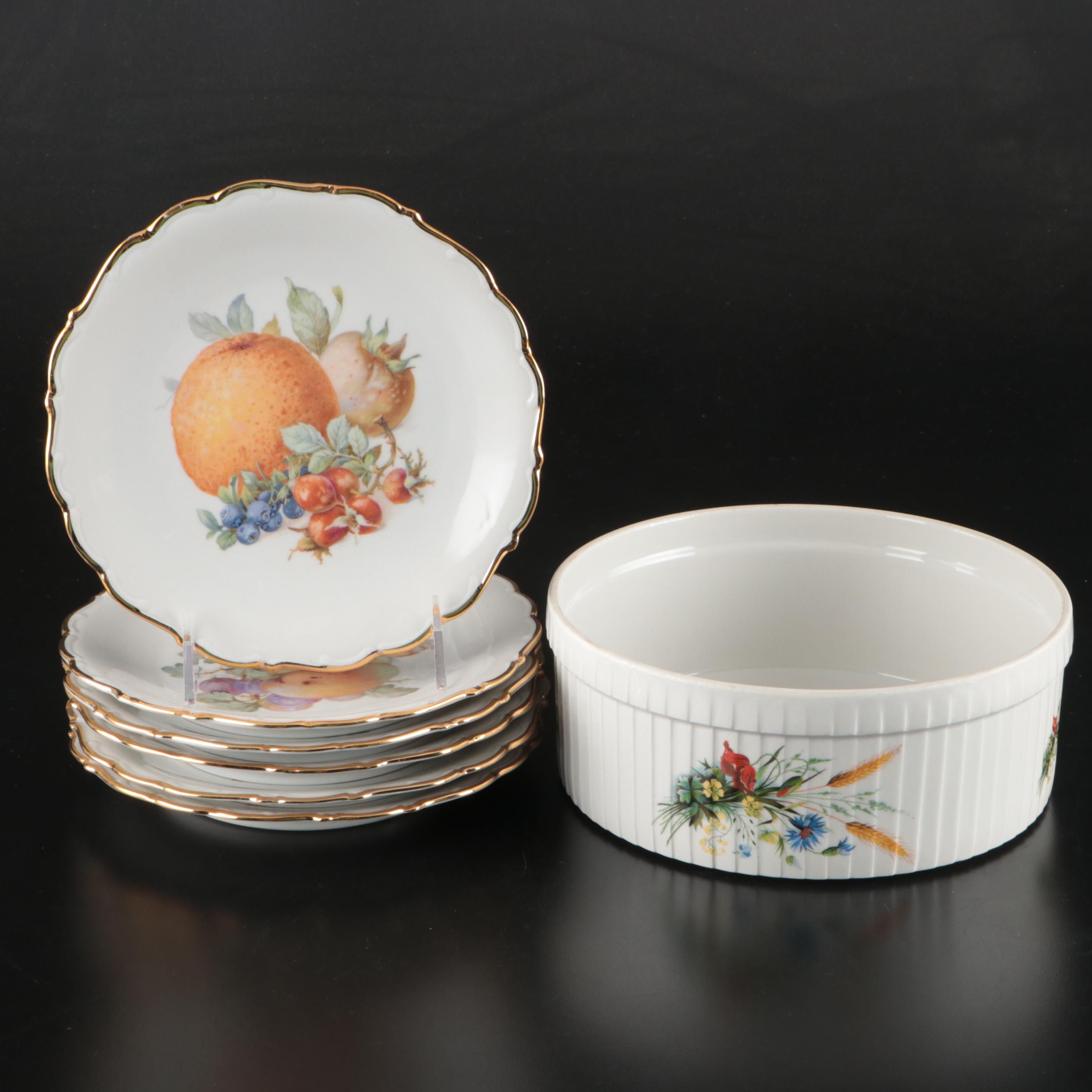 Schumman-Bavaria Porcelain Salad Plates with Hoan Baking Dish
