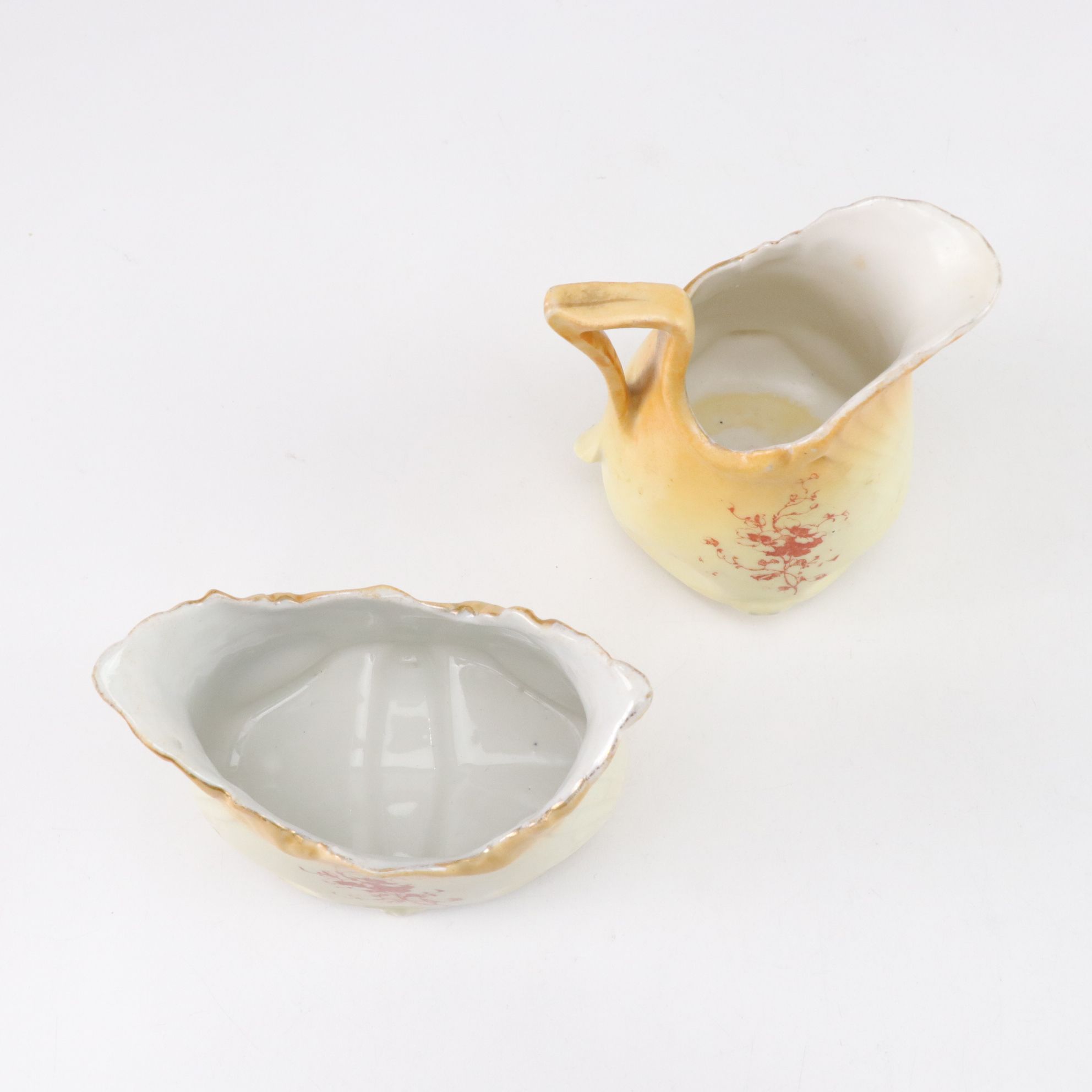 German Gilt Porcelain Sugar Bowls & More, Early to Mid-20th C.