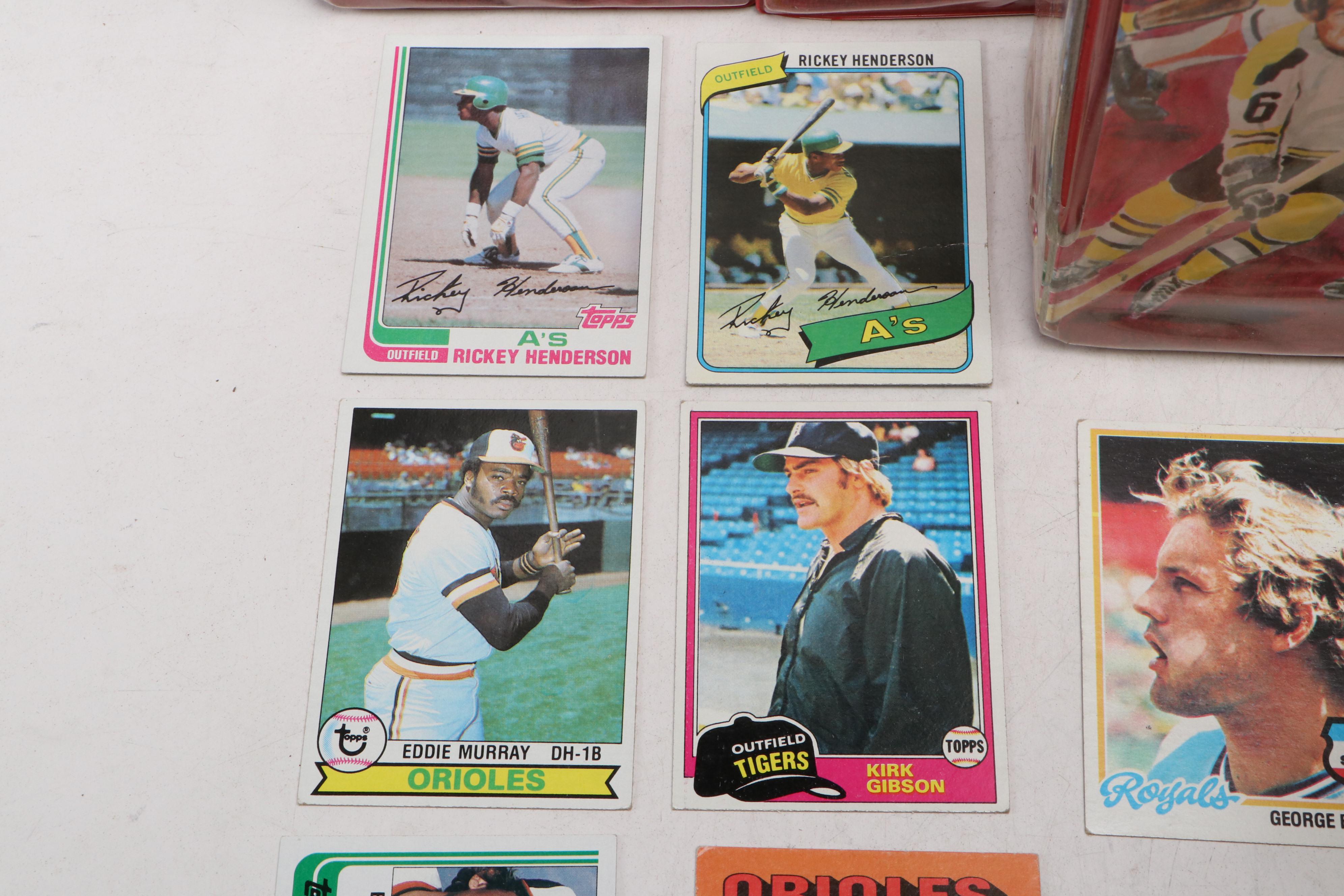 Topps with Other Baseball Card Featuring Rickey Henderson & Kirk Gibson Rookies