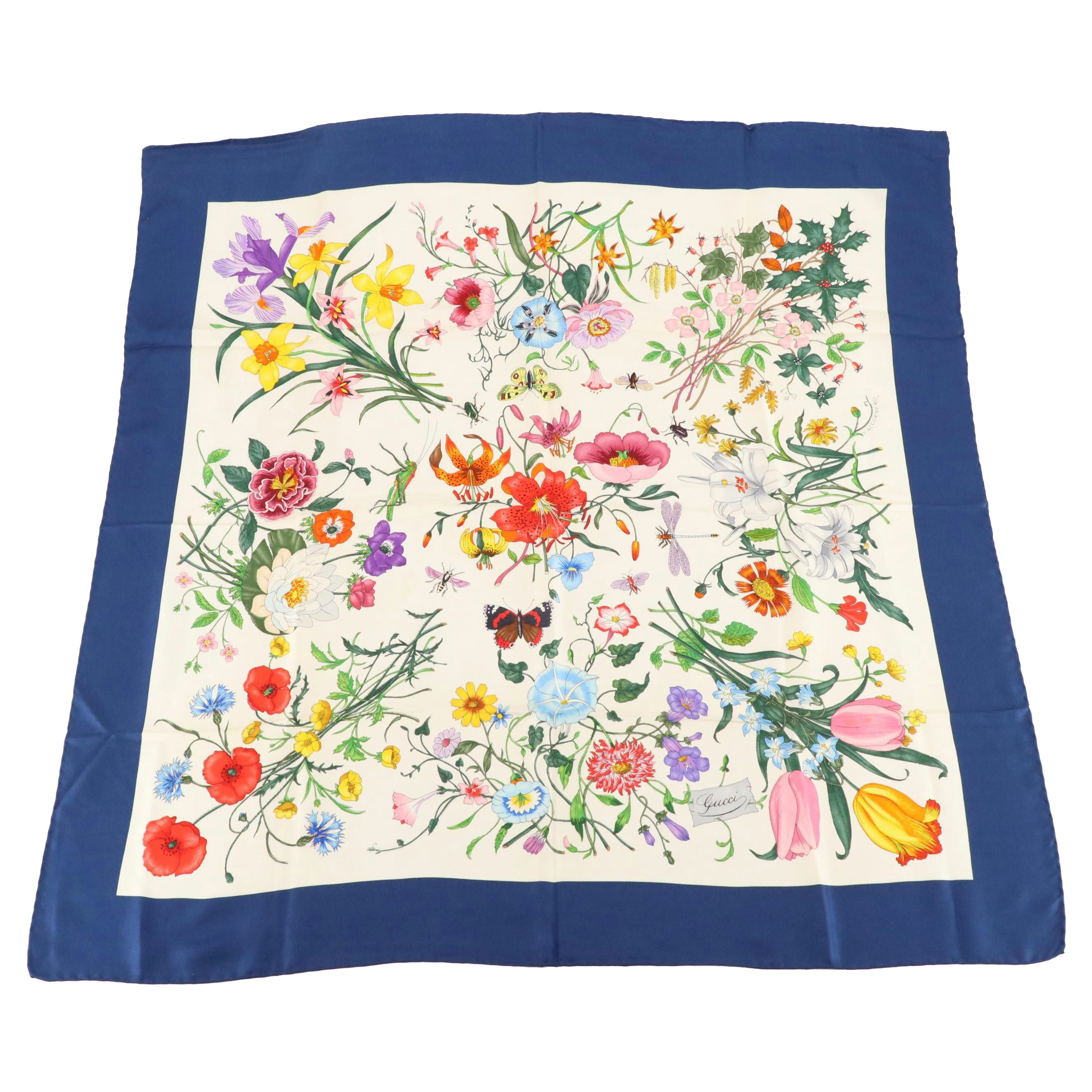 Gucci Flora Printed Scarf in Silk