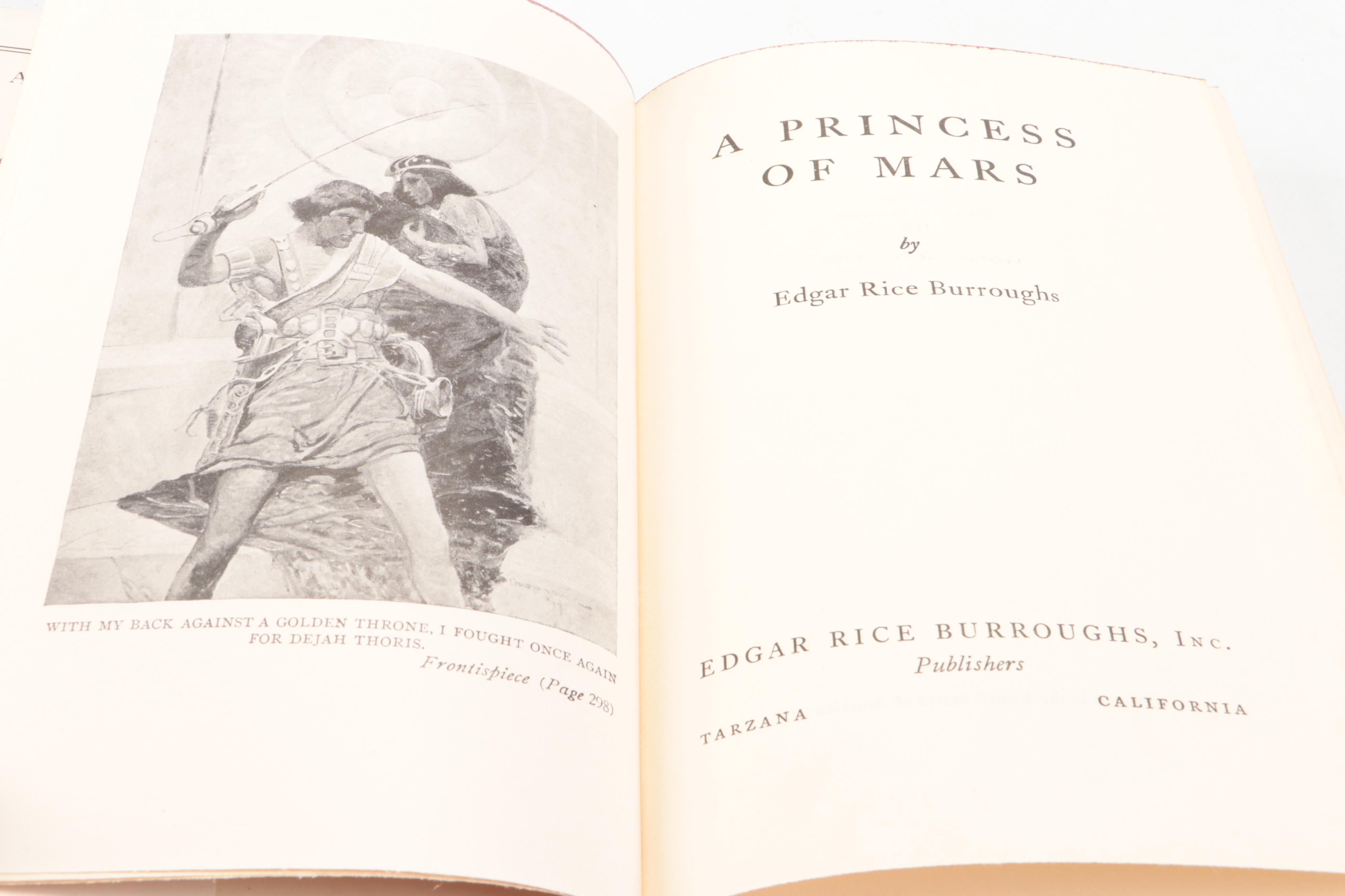"A Princess of Mars" and More Books by Edgar Rice Burroughs, Mid-20th Century
