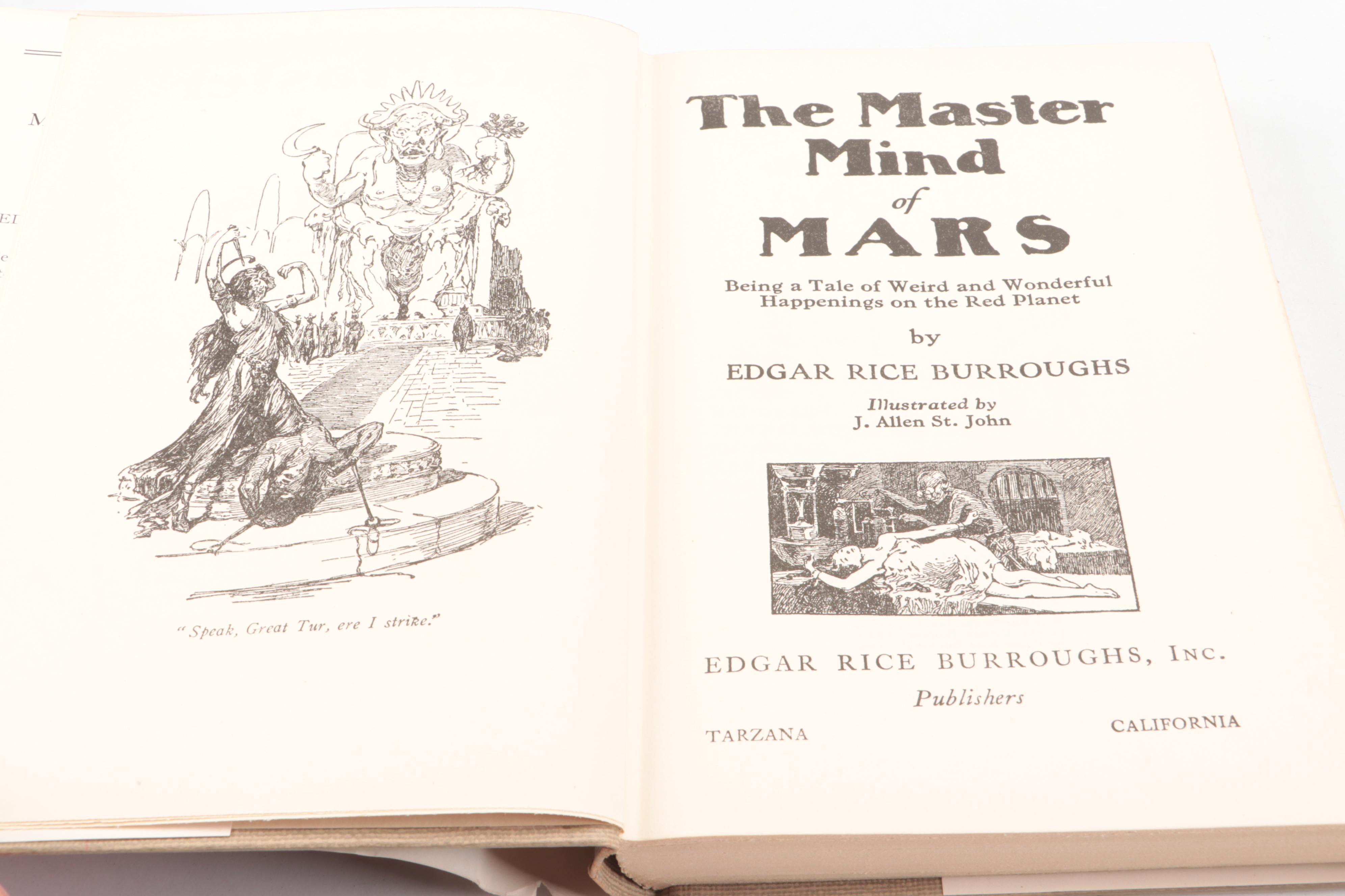 "A Princess of Mars" and More Books by Edgar Rice Burroughs, Mid-20th Century