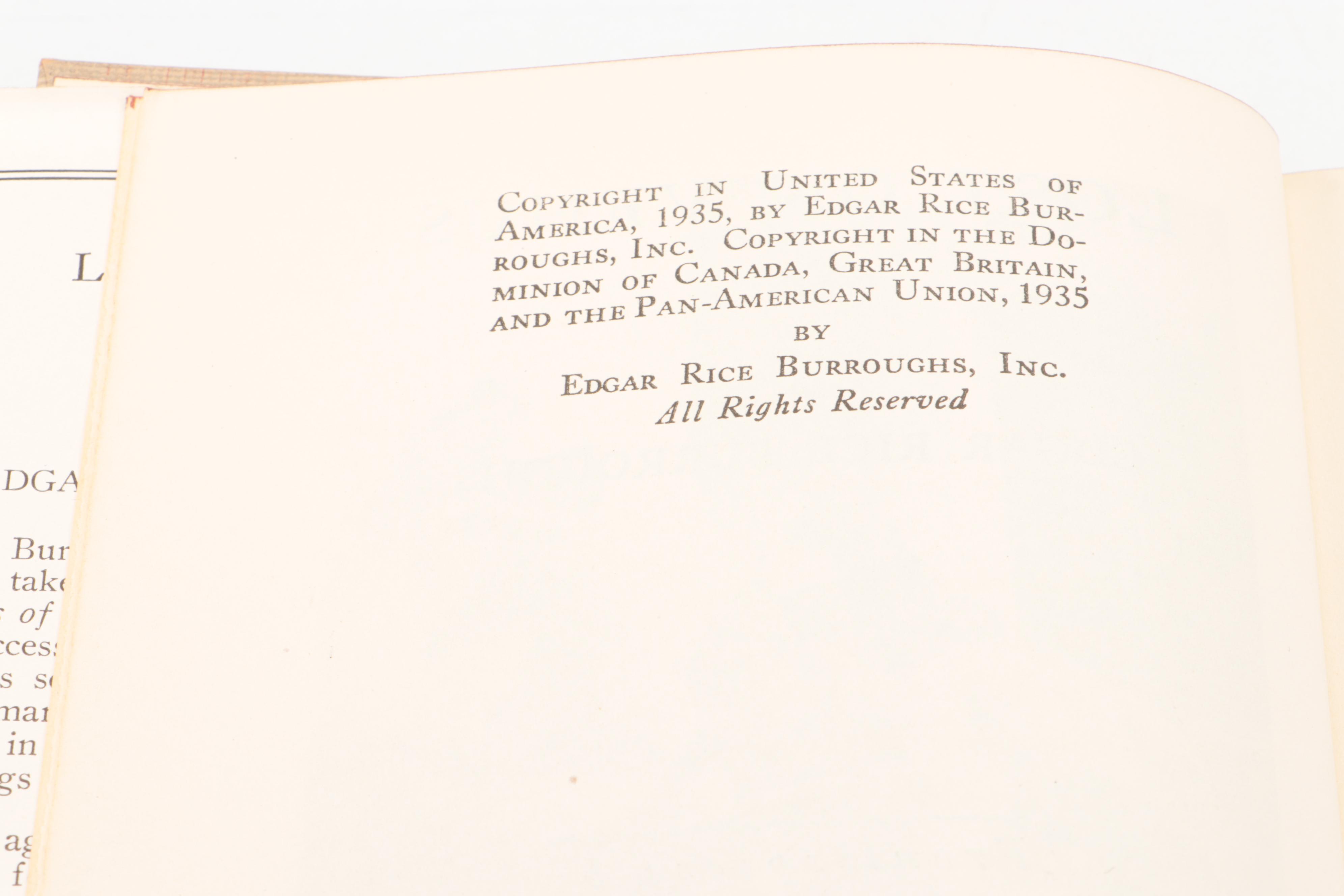 "A Princess of Mars" and More Books by Edgar Rice Burroughs, Mid-20th Century