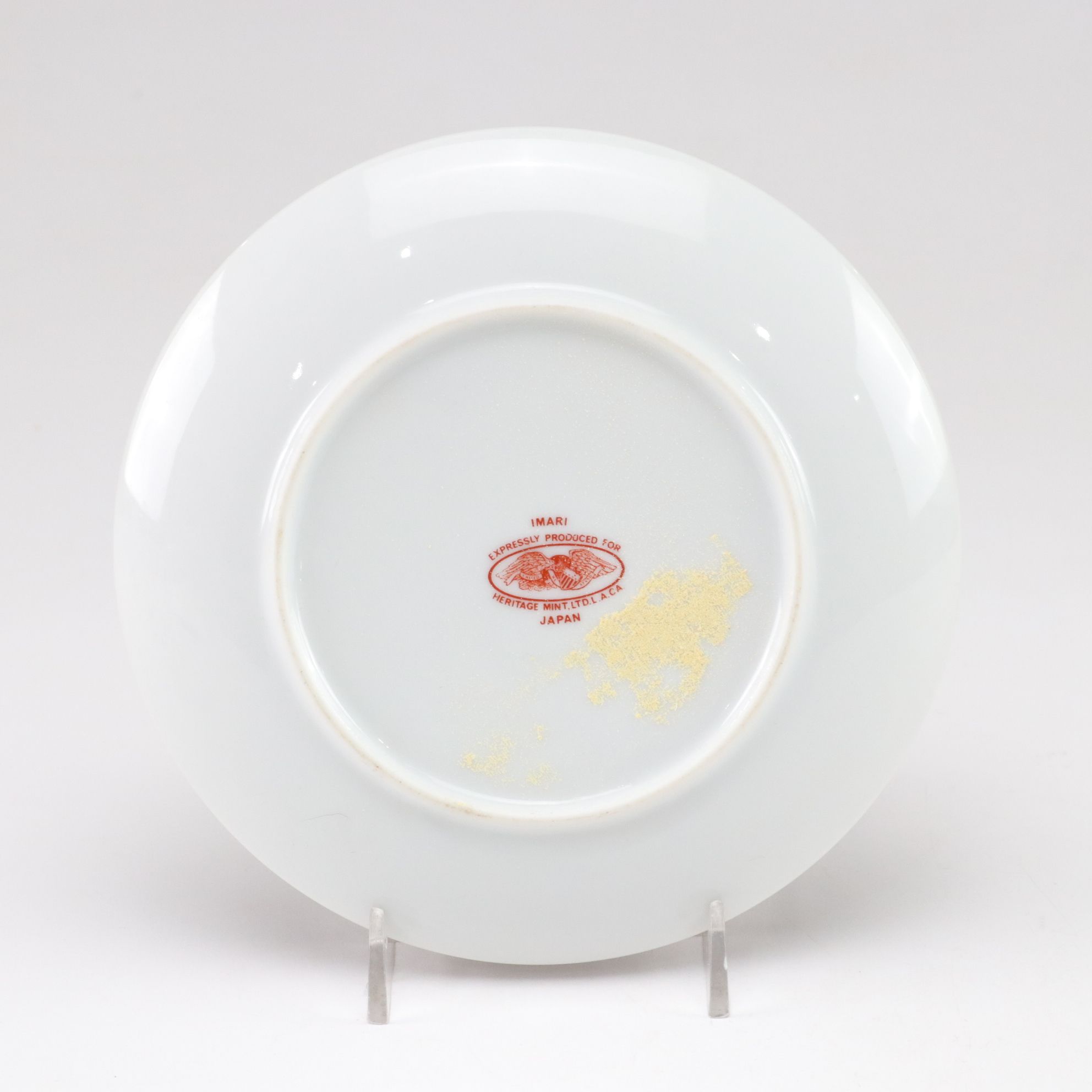 J.H. Davis Brown Transferware Ceramic Lidded Canister with Imari Plate