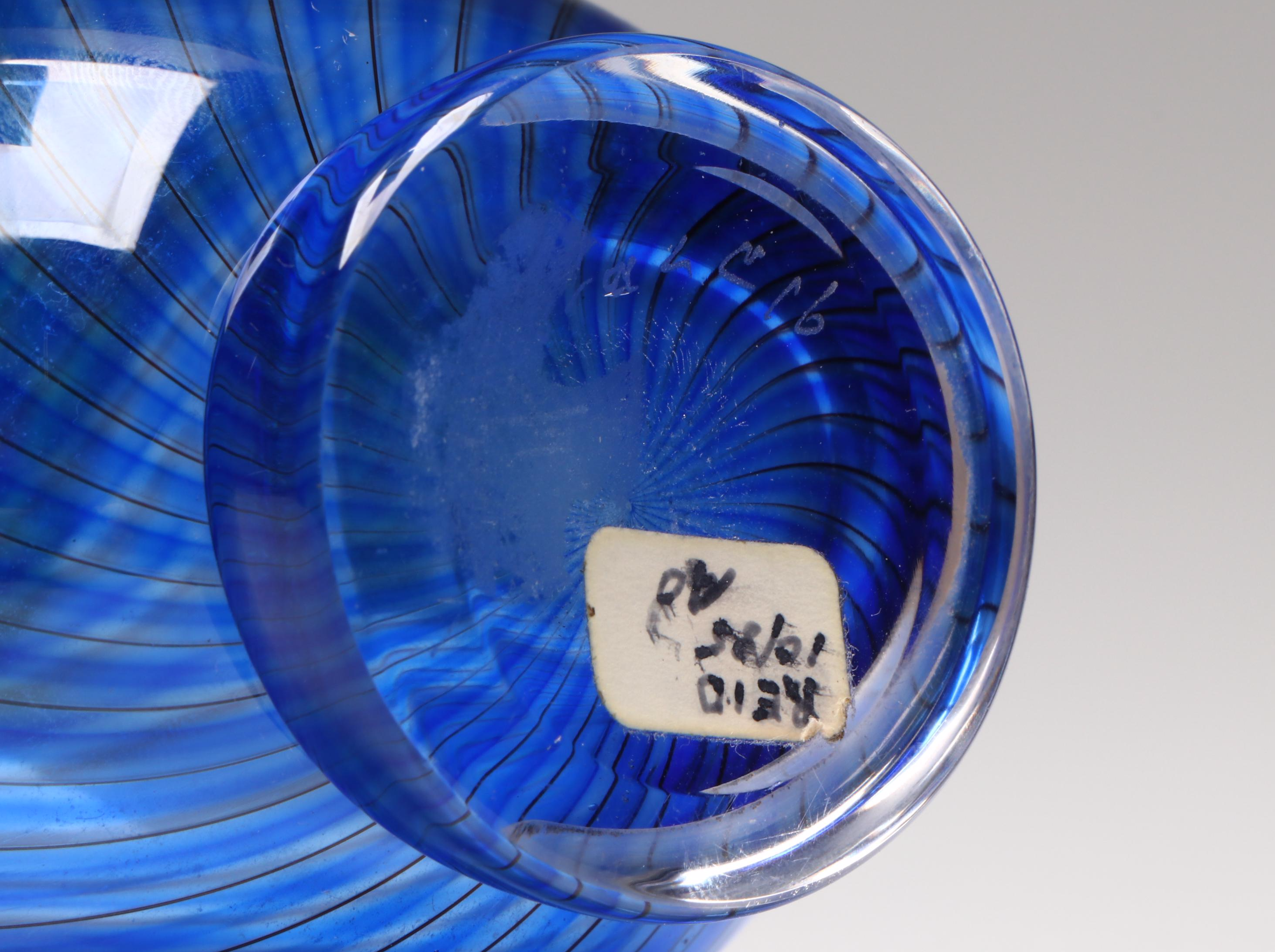 Vicke Lindstrand for Kosta Blue Spiral and Other Art Glass Vases