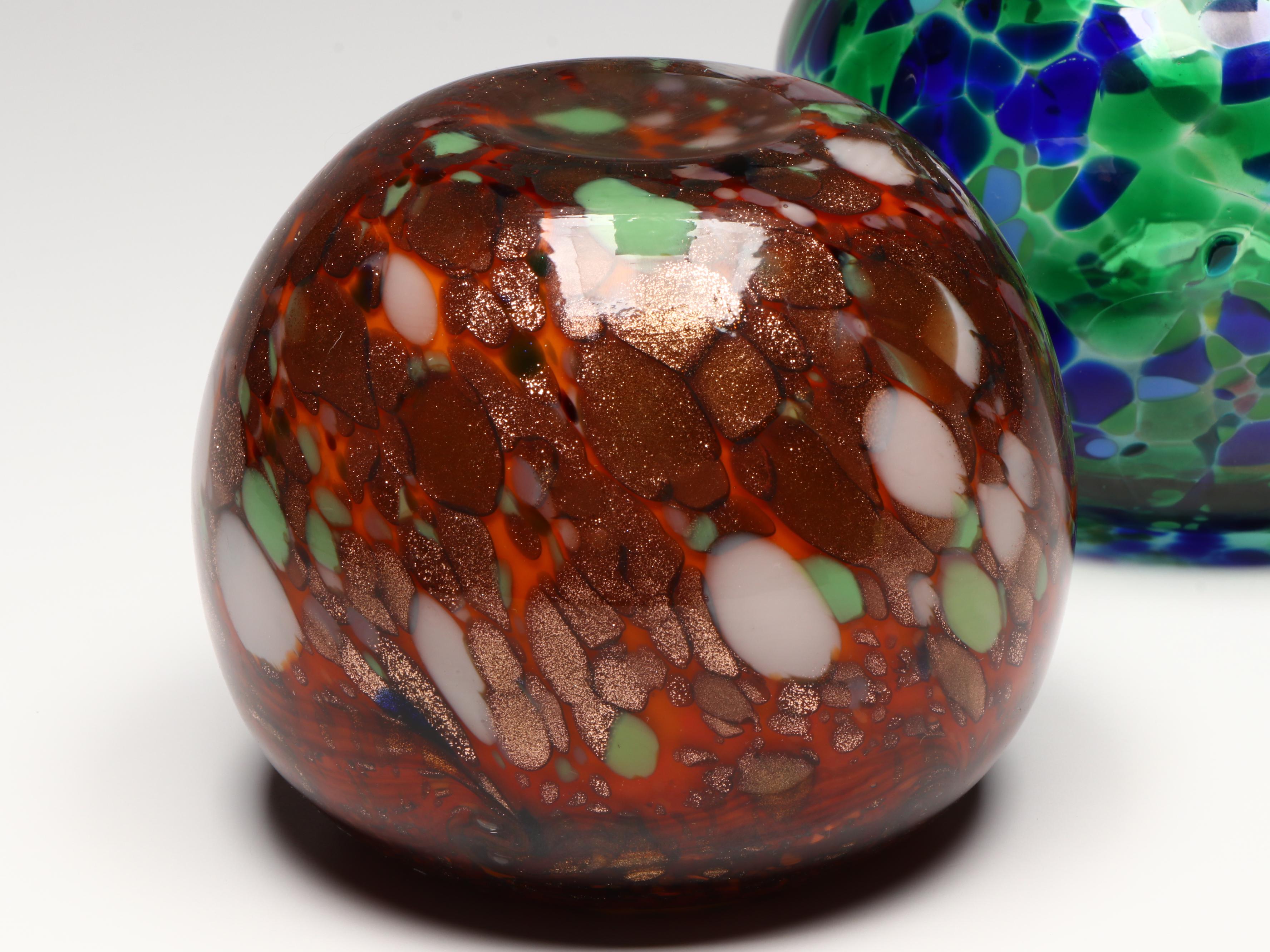 Vicke Lindstrand for Kosta Blue Spiral and Other Art Glass Vases