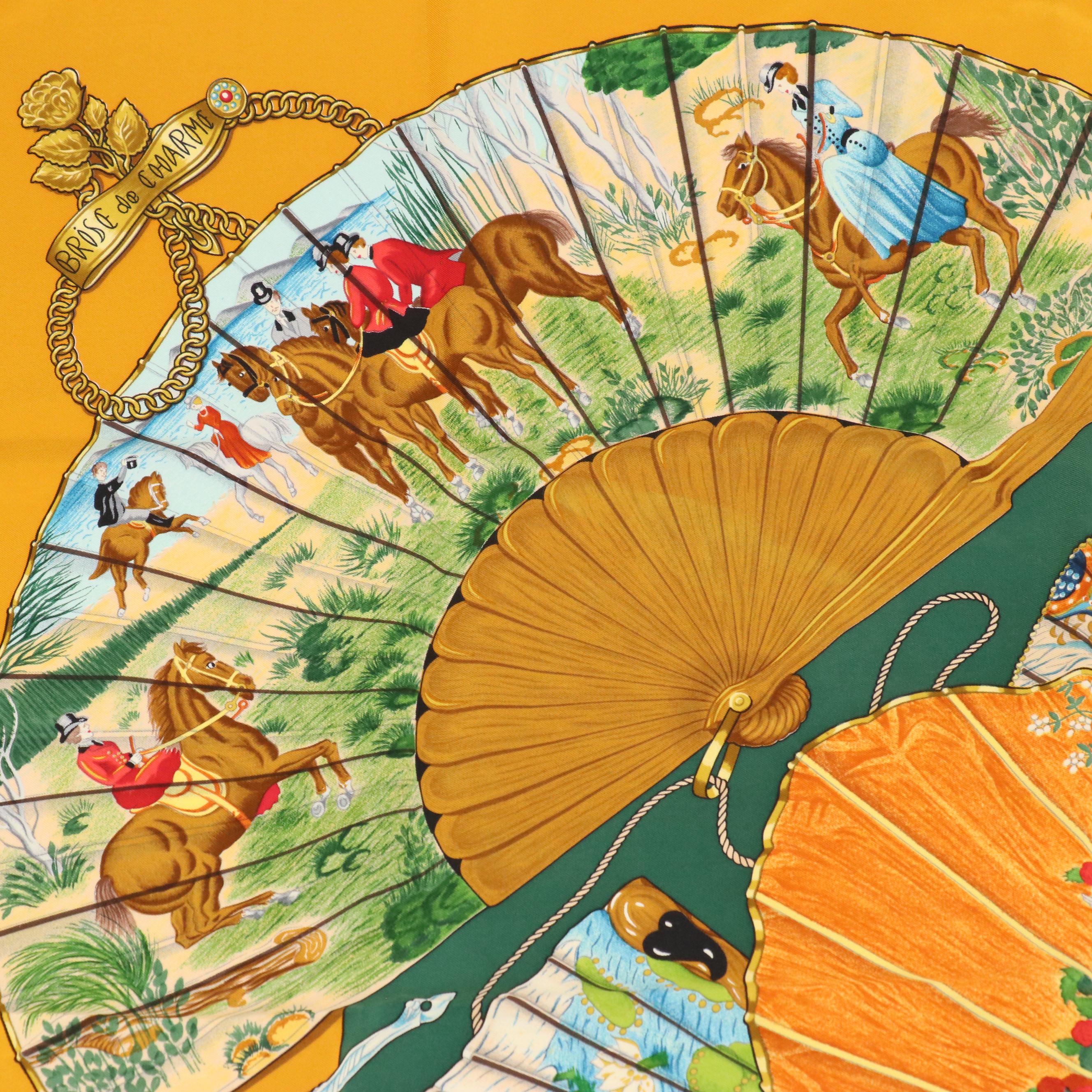 Hermès "Brise de Charme" Scarf 90 in Silk Twill