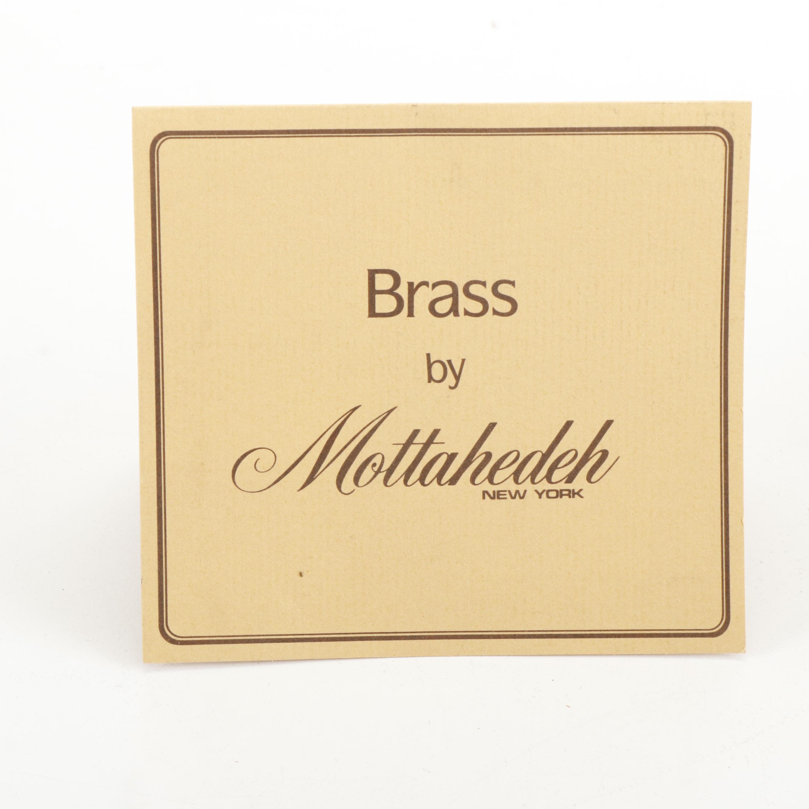 Pair of Mottahedeh Brass Ships Candlesticks with Other Brass Decor