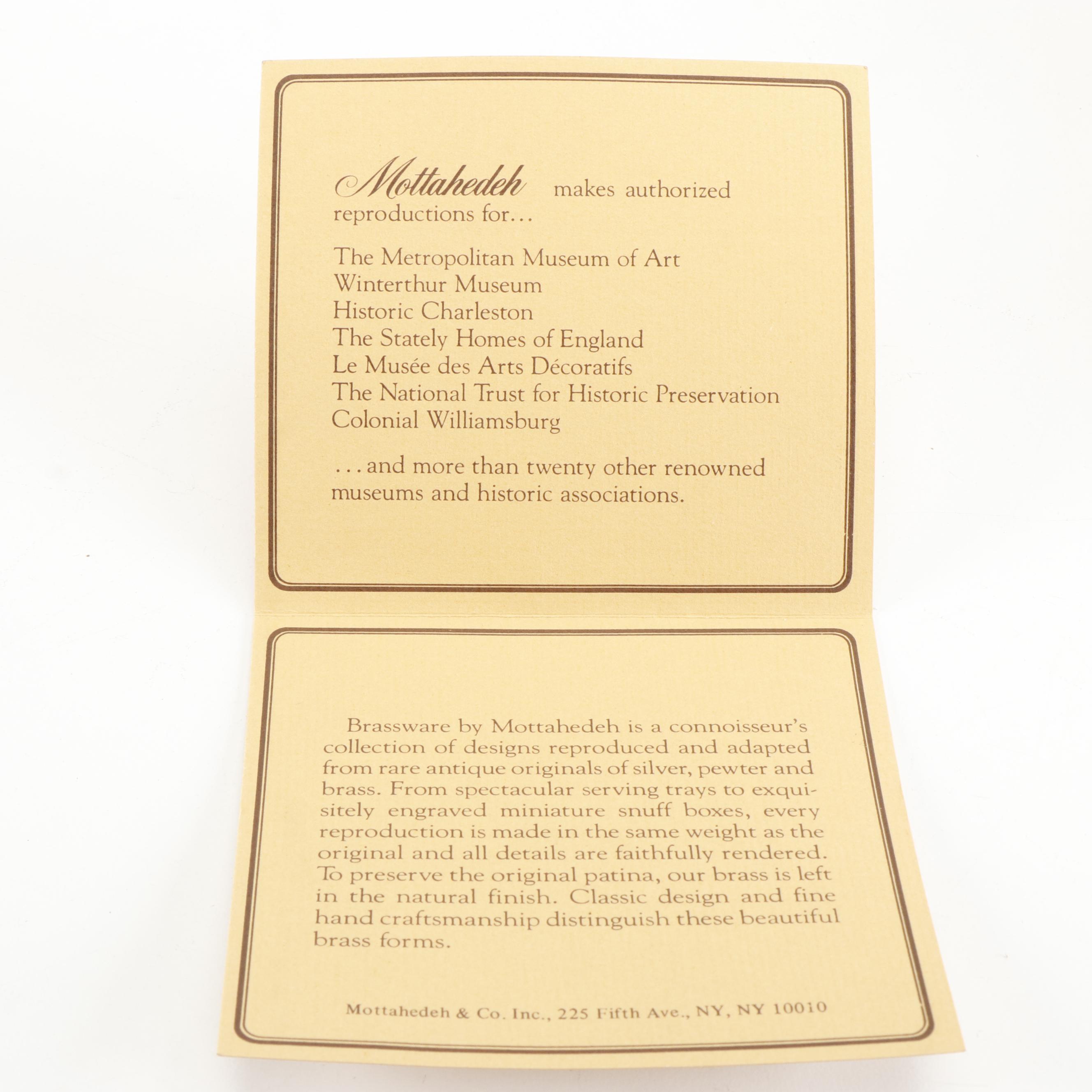 Pair of Mottahedeh Brass Ships Candlesticks with Other Brass Decor